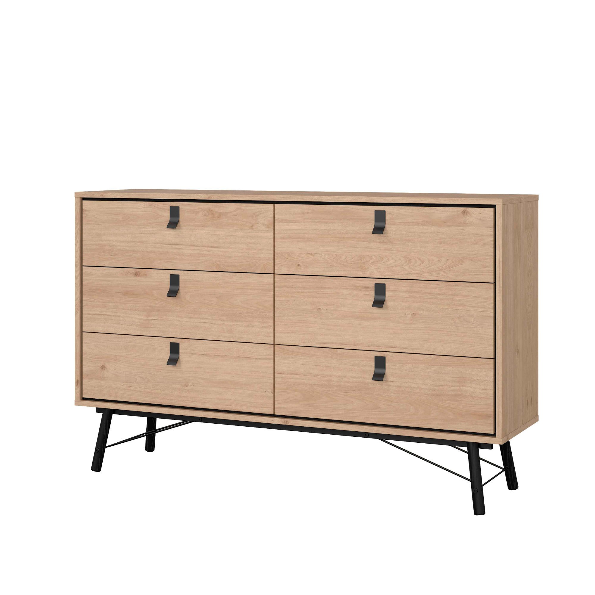 andas Kommode »Ry Aufbewahrung, Schubladenschrank, Stauraum,«, Sideboard mit 6 Schubladen, Breite 150 cm, Höhe 95 cm, Massivholzbeine