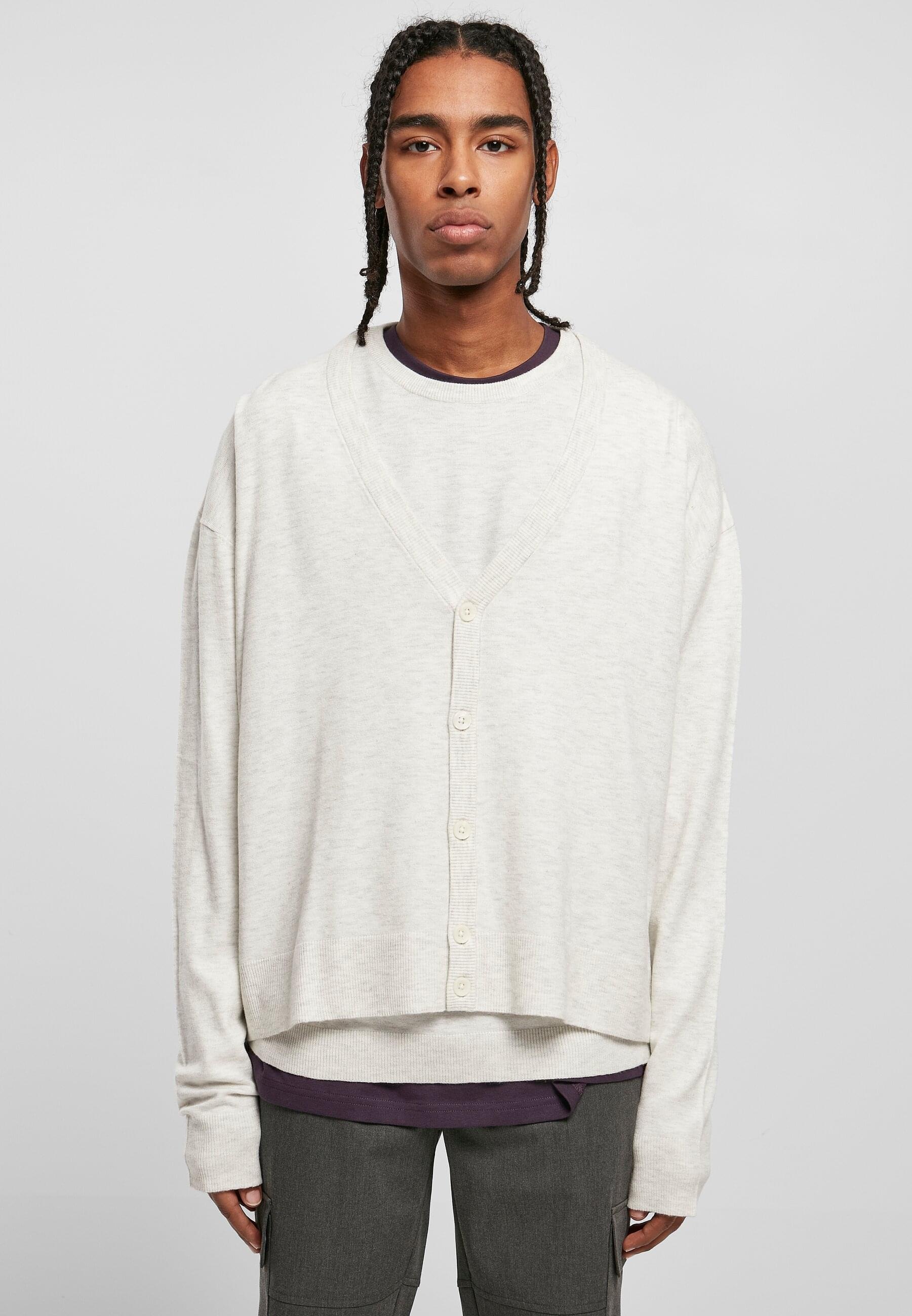 URBAN CLASSICS Strickjacke »Urban Classics Herren Eco Mix Boxy Cardigan« 1 Stk. tlg.