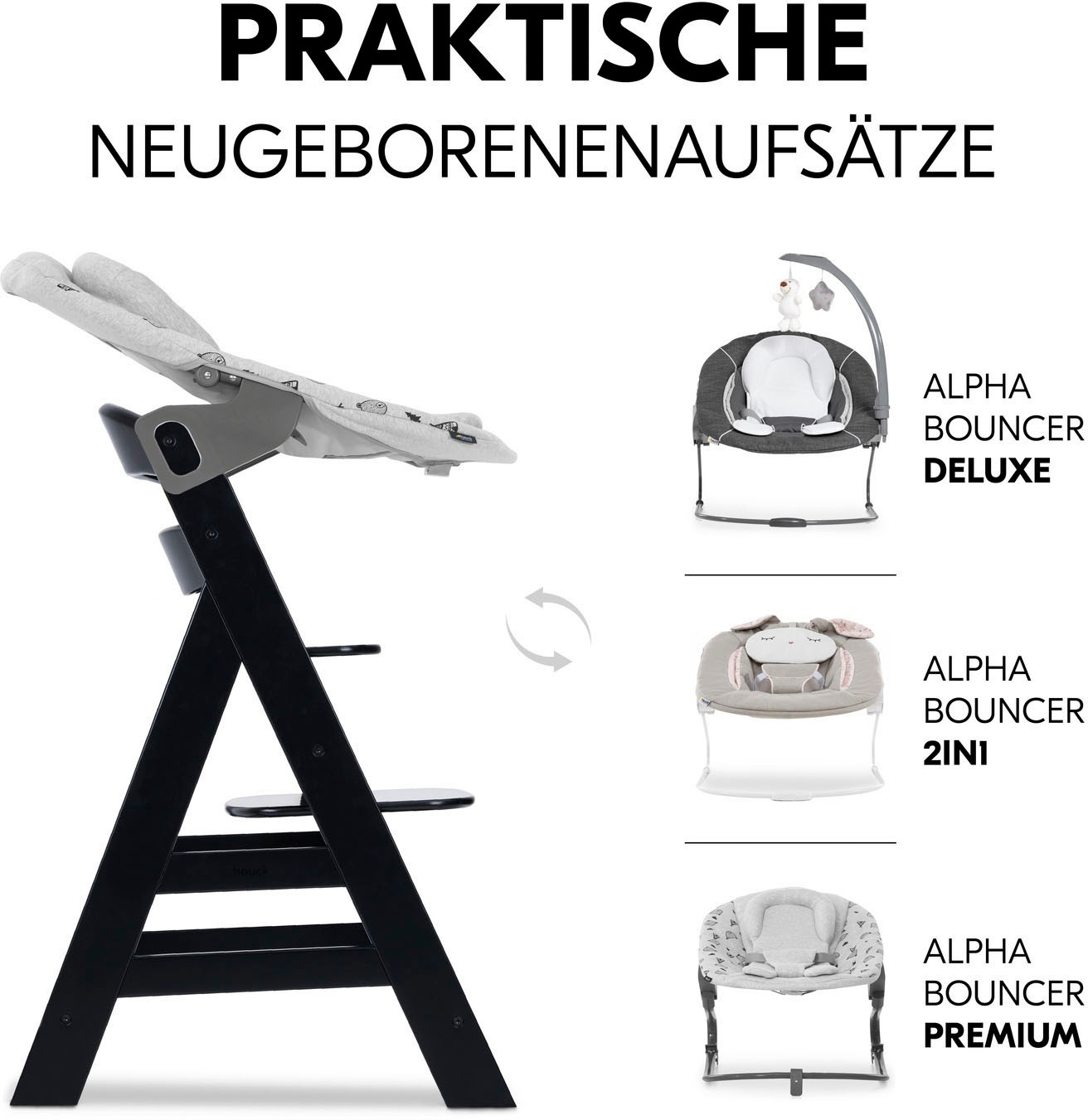 Hauck Hochstuhl »Alpha+, Black«, FSC® - schützt Wald - weltweit