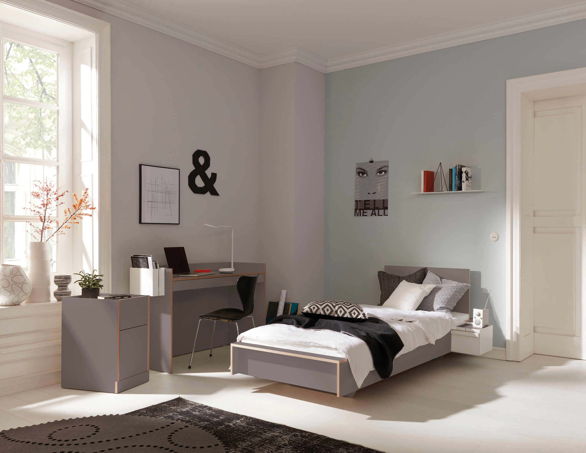Müller SMALL LIVING Einzelbett »FLAI«, kaufen Kopfteil, auf ohne cm Höhe Raten 34 klassische