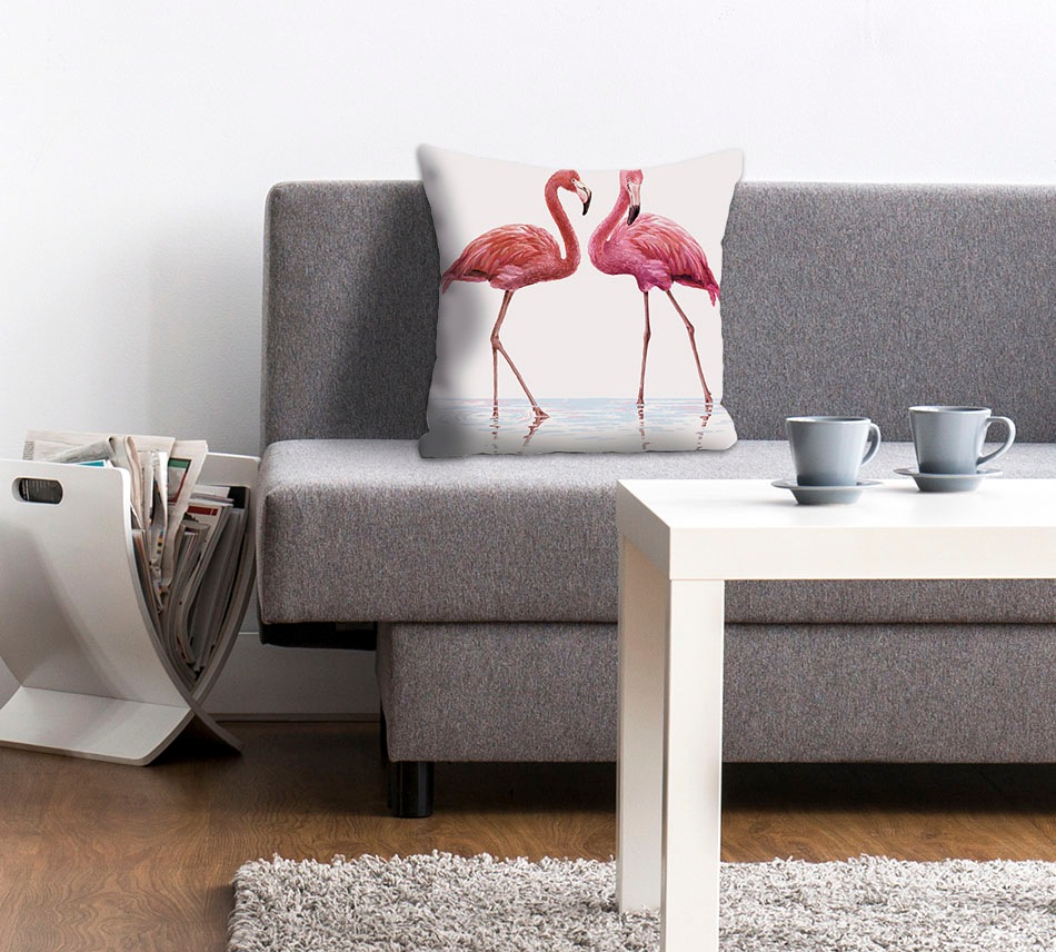 queence Dekokissen »Anna«, Kissenhülle,Flamingos,Pink,Exotisch,Tropisch,Vög günstig online kaufen