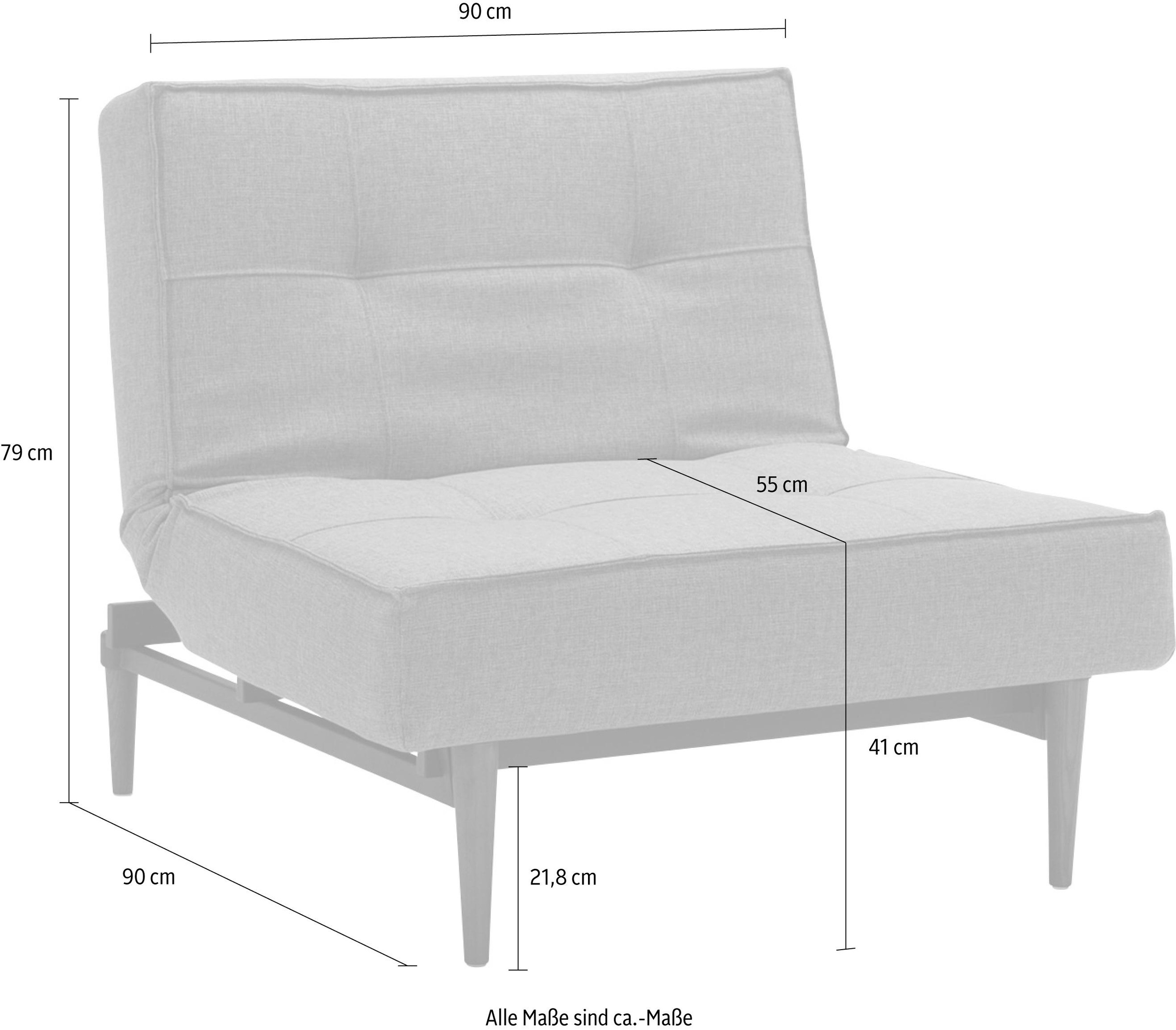 INNOVATION LIVING ™ Sessel »Splitback«, mit dunklen Styletto Beinen, in skandinavischen Design