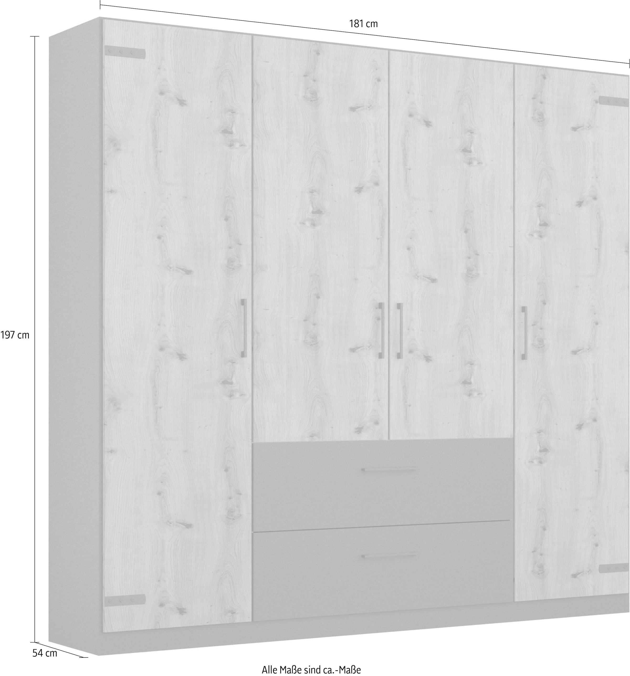 rauch Drehtürenschrank »Holmes«, im Industrial Style, mit Schubkästen, mit oder ohne Spiegel