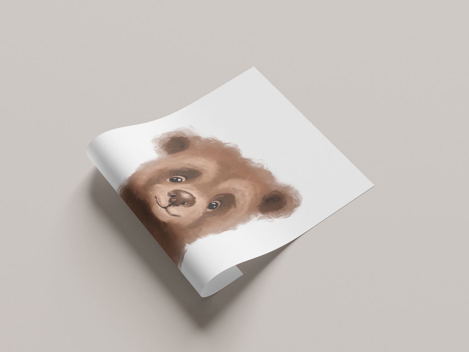 Lüttenhütt Poster »Niedlicher Braunbär«, Bär-Fantasy-Tiere, (1 St.), HD Premium Druck