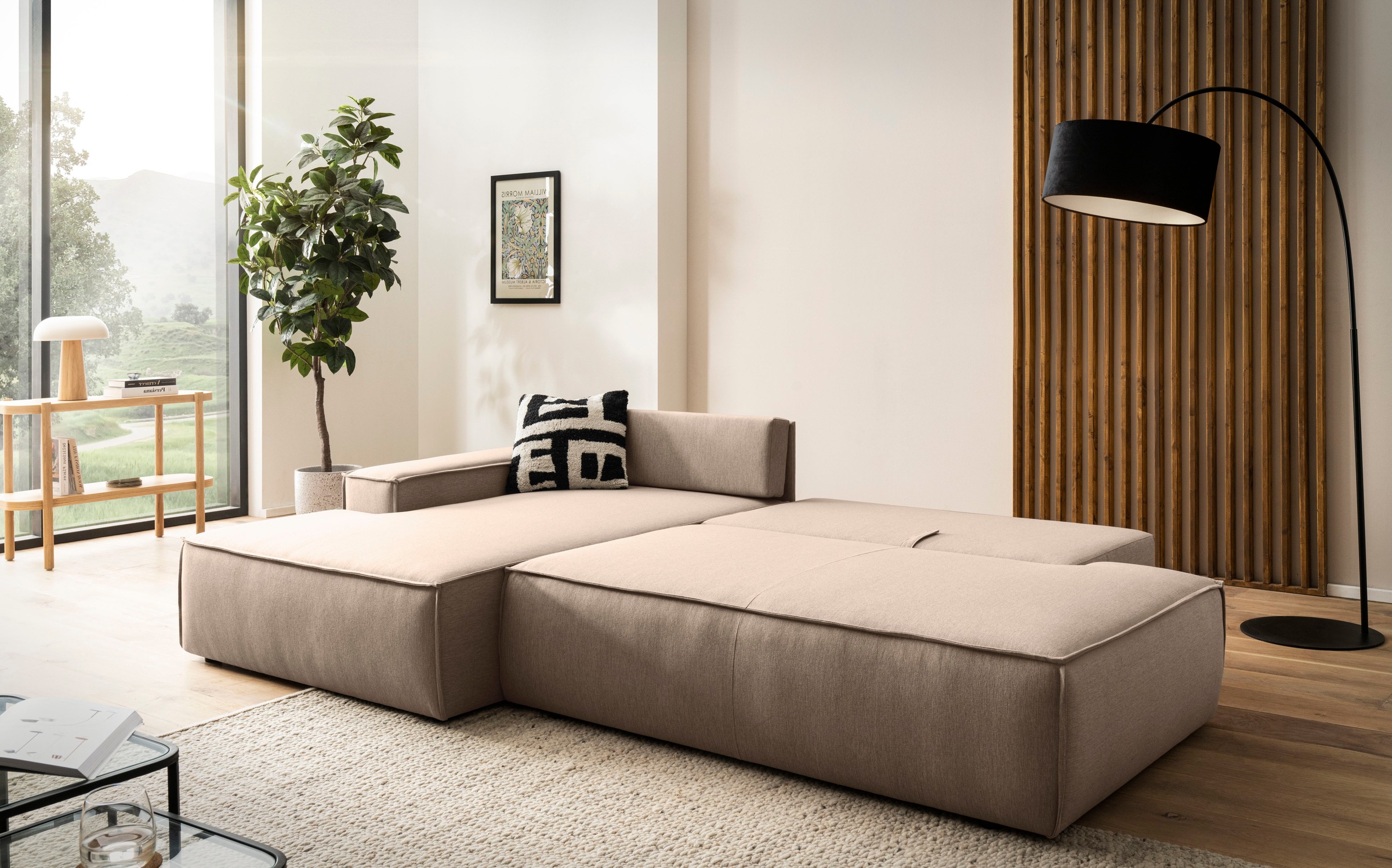 Home affaire Ecksofa »SHERWOOD, Schlafsofa in L-Form offen (275cm), Cord, L günstig online kaufen
