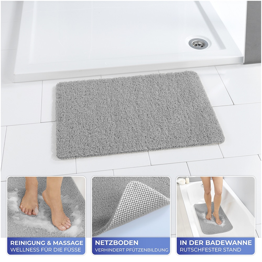 Maximex Duschmatte »Wellness« schnell trocknend Reinigung und Massage der Füße, rutschfester Netzboden, Wasserablauf