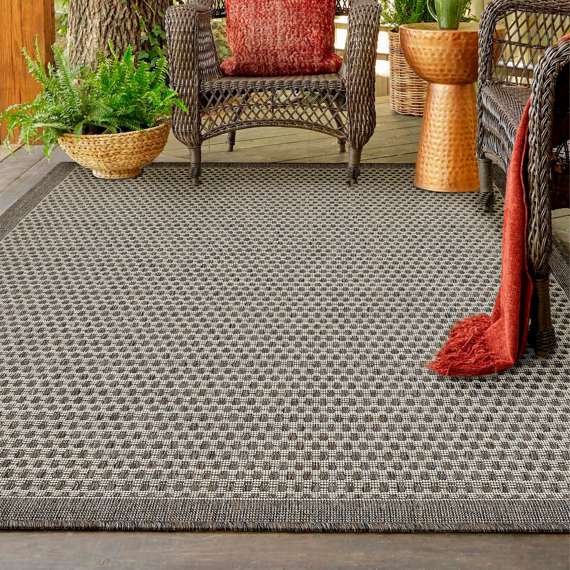 Andiamo Teppich »Savannah«, rechteckig, 4 mm Höhe, Flachgewebe, In- und Out günstig online kaufen