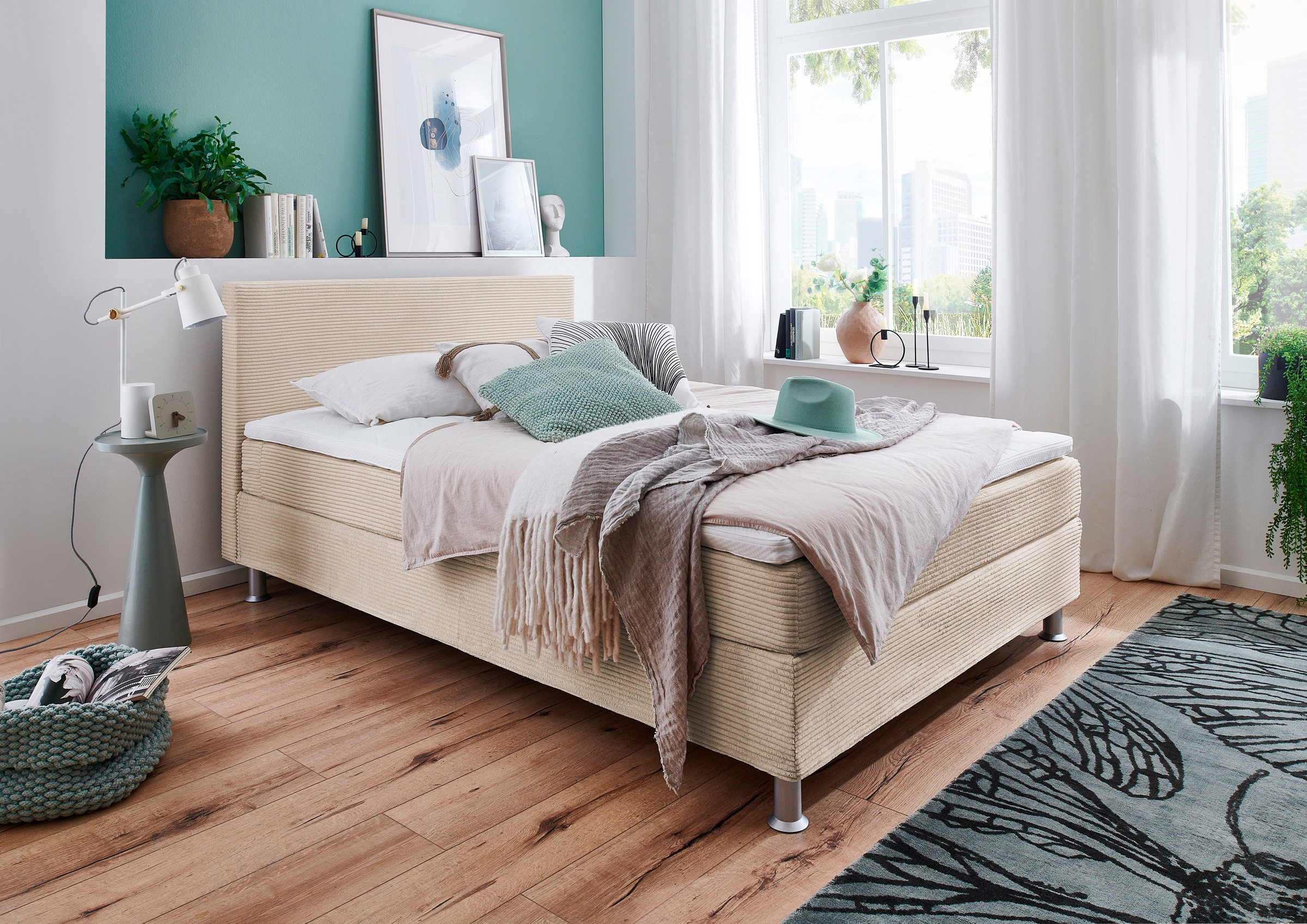 ATLANTIC home collection Boxbett »Edison«, inkl. Bonnellfederkern-Matratze und Topper