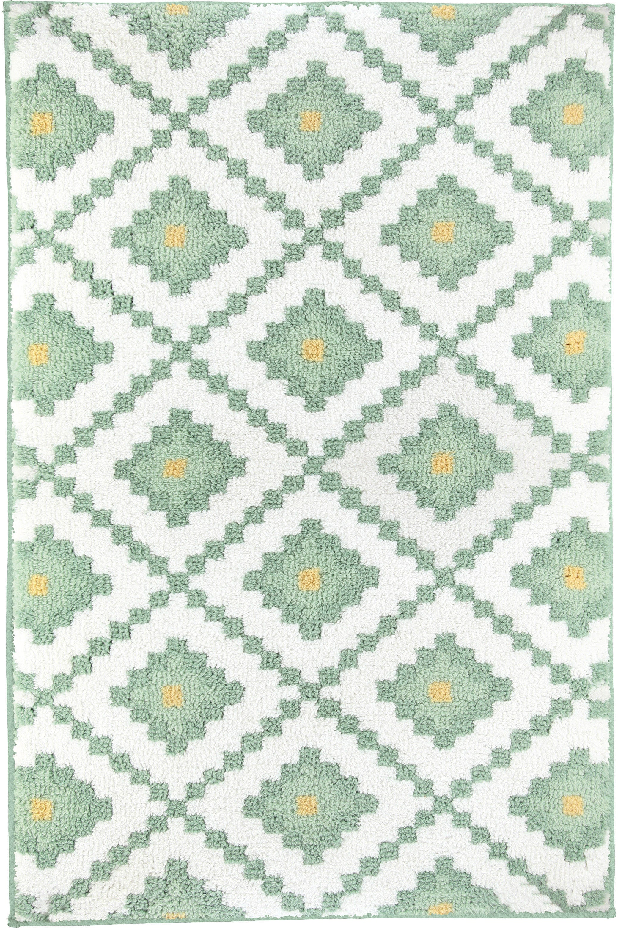 Kleine Wolke Badematte »Alhambra«, rutschhemmend beschichtet, fußbodenheizungsgeeignet, modernes Rauten Muster, quadratisch & rechteckig erhältlich