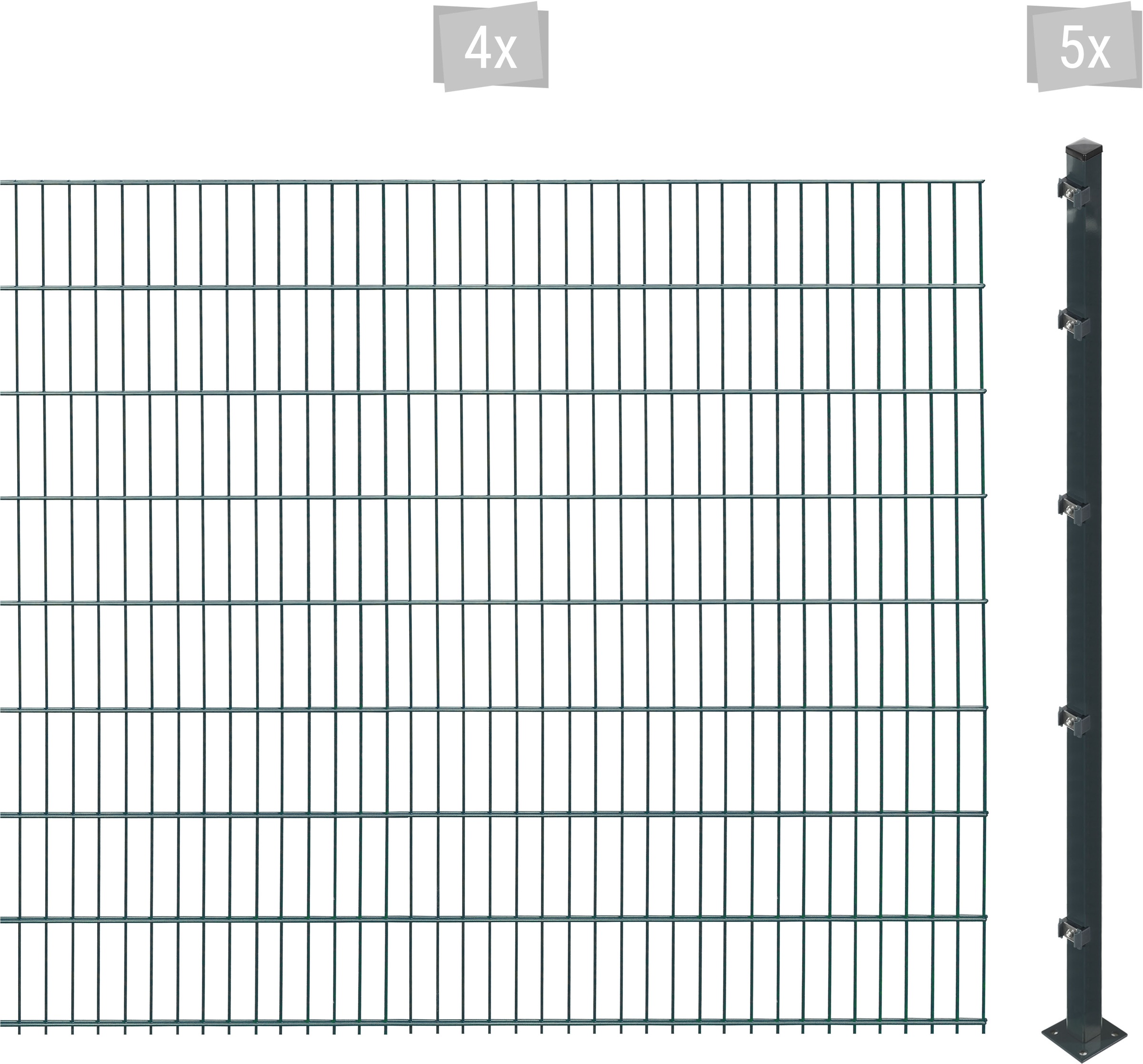 ARVOTEC Doppelstabmattenzaun »ESSENTIAL 163 zum Aufschrauben« Zaunhöhe 163 cm, Zaunlänge 2 - 60 m anthrazit;Kunststoff