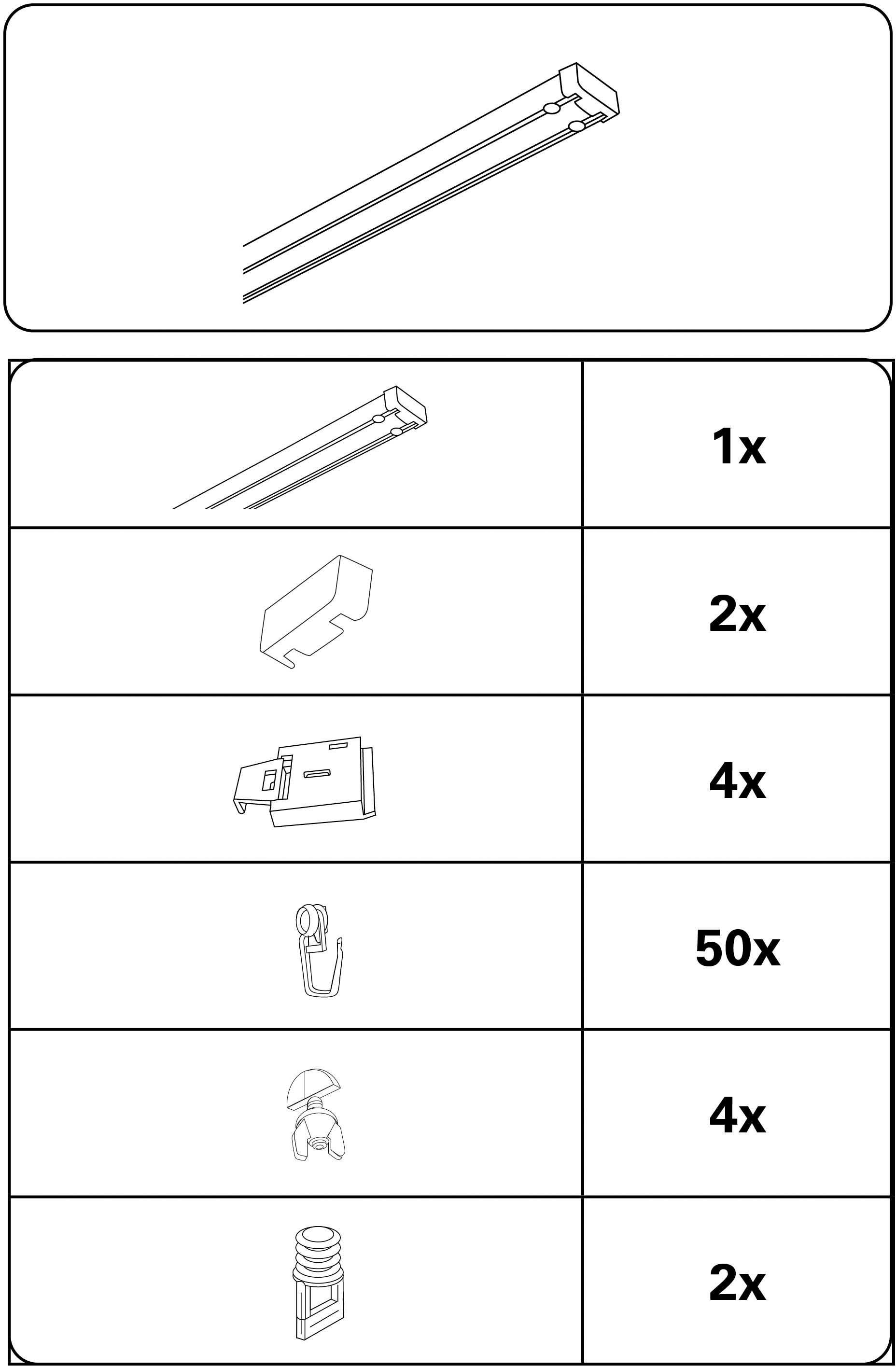 bestellen läufig, 2-Lauf«, 2 2-läufig Set Fixmaß, »Aluminium-Vorhangschienen GARDINIA läufig- Vorhangschiene
