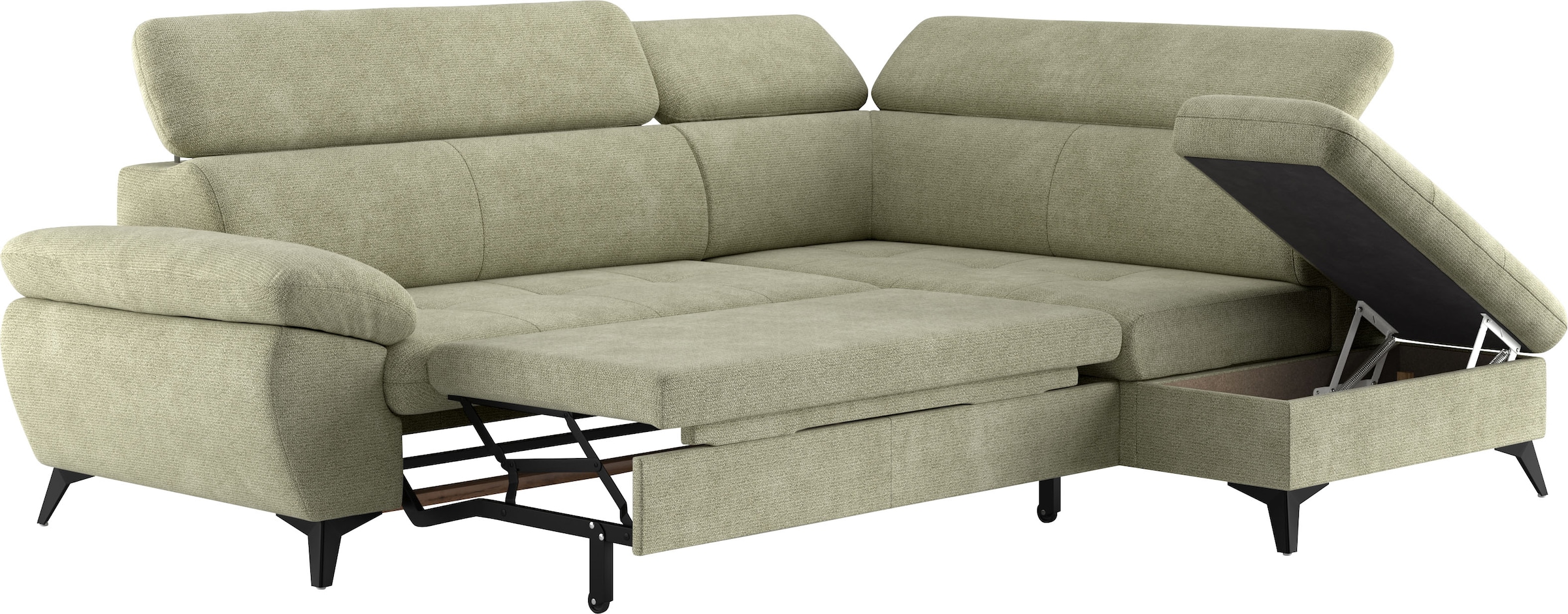 COTTA Ecksofa »Hudson L-Form«, mit Kopfteilverstellung, wahlweise mit Bettfunktion & Bettkasten