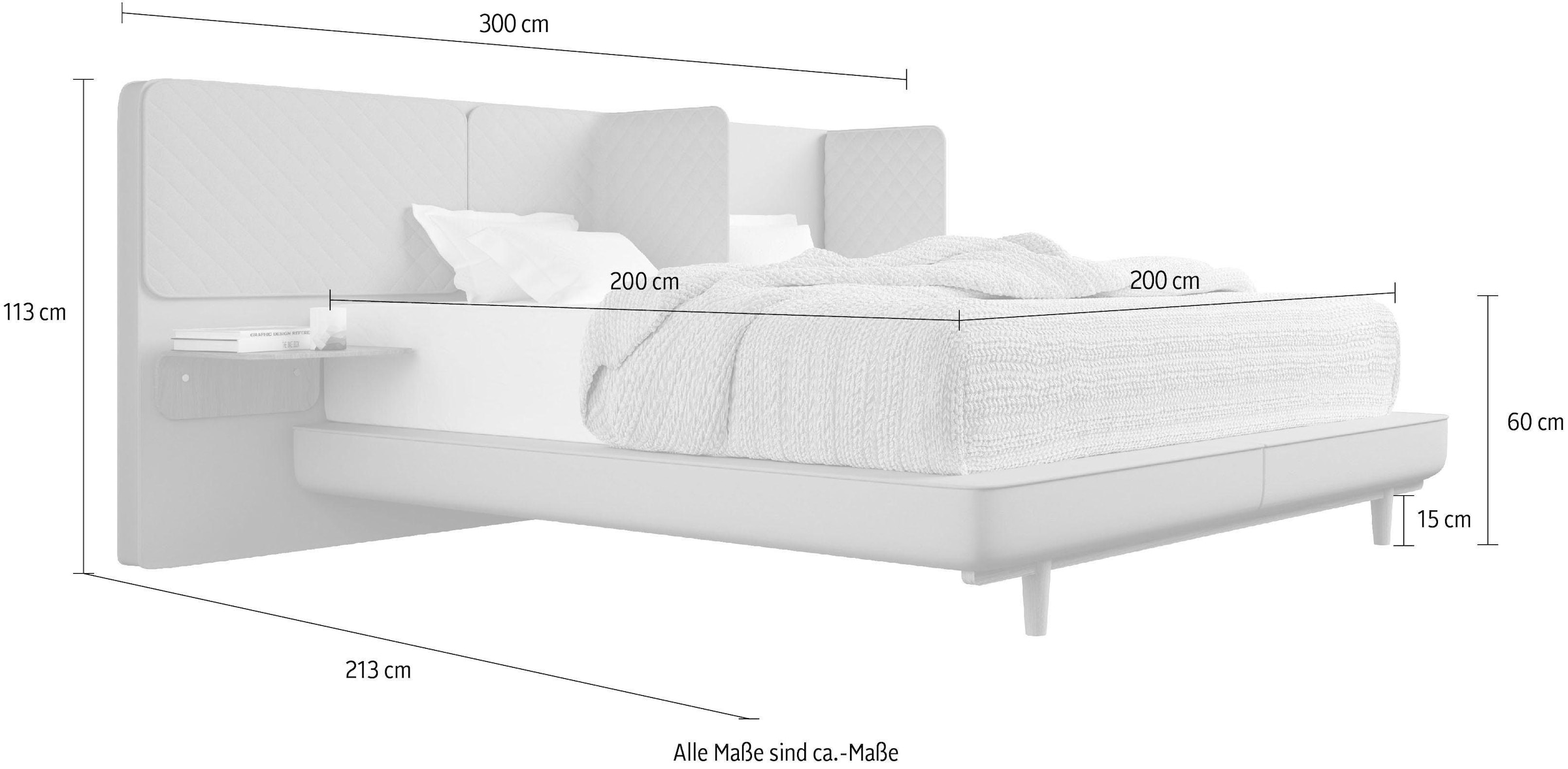 Schlaraffia Boxspringbett »Silence«, in Sand inkl. Nachtkonsole und Holzfuß in Nussbaum