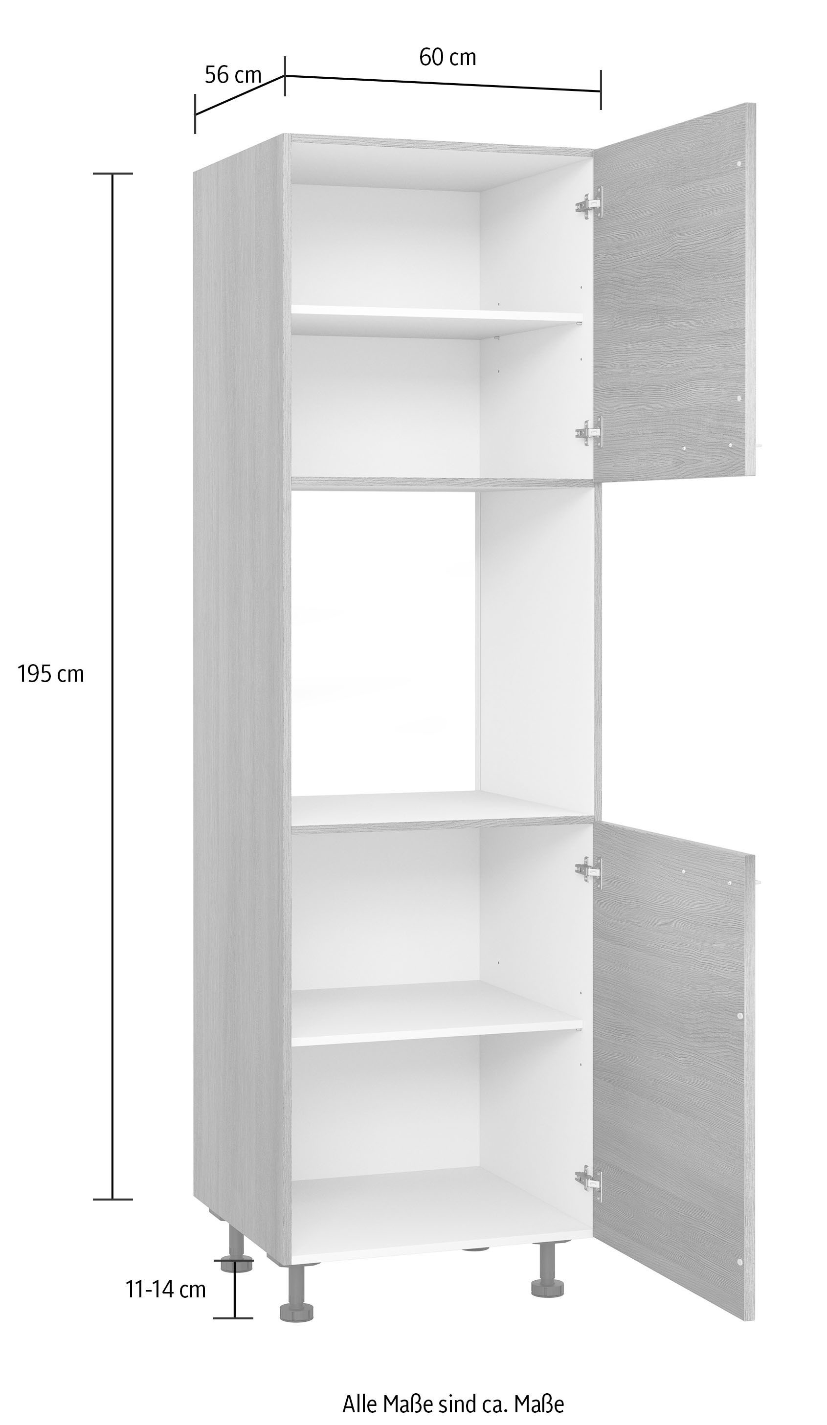 Express Küchen Backofenumbauschrank »Trea SB-195-3«, mit zwei Türen und  zwei Einlegeböden, Höhe 195 cm online kaufen