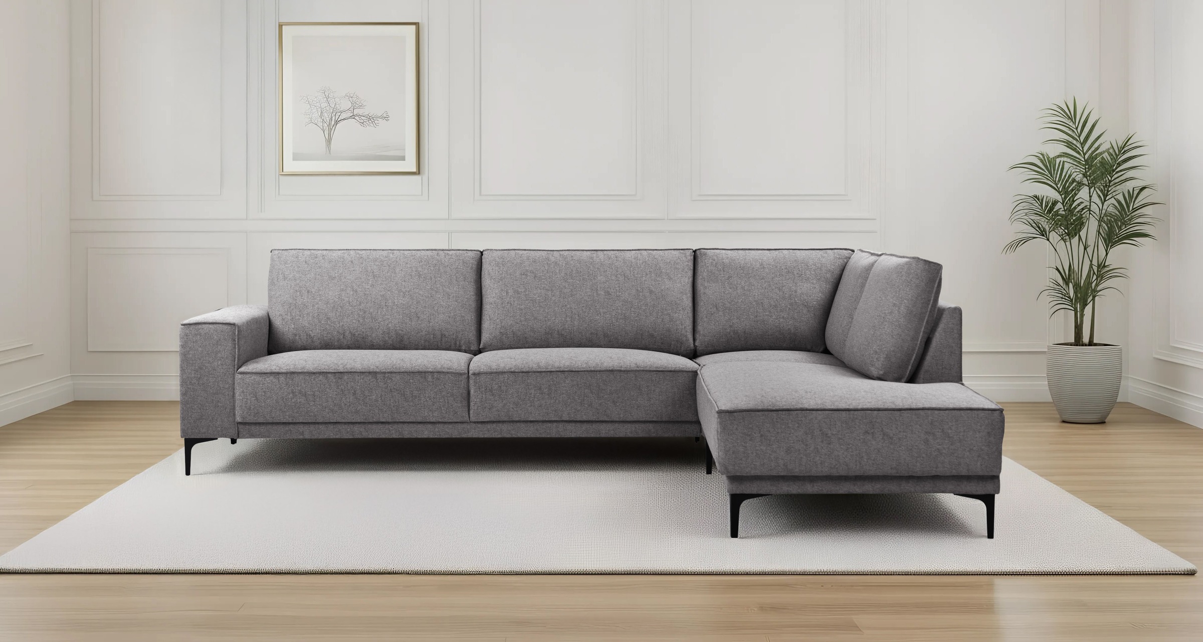 OTTO home Ecksofa »OLAND L-Form, B: 289 cm, Skandi-Design« Struktur, Flachg günstig online kaufen