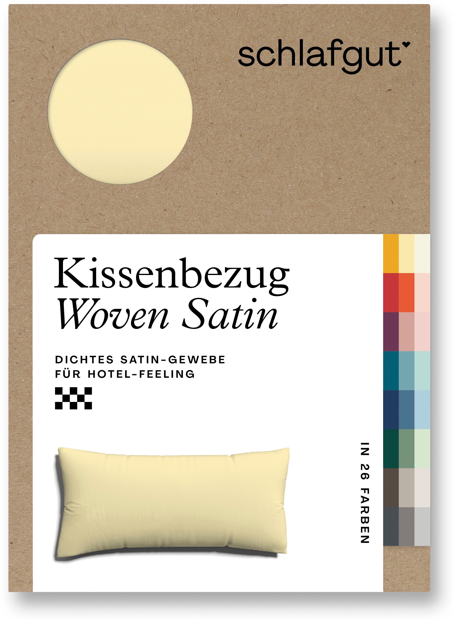 Schlafgut Kissenbezug »Woven Satin aus Mako-Baumwolle, langlebig, pflegeleicht, dicht gewebt«, (1 St.), Kissenhülle mit Reißverschluss, passender Bettbezug erhältlich