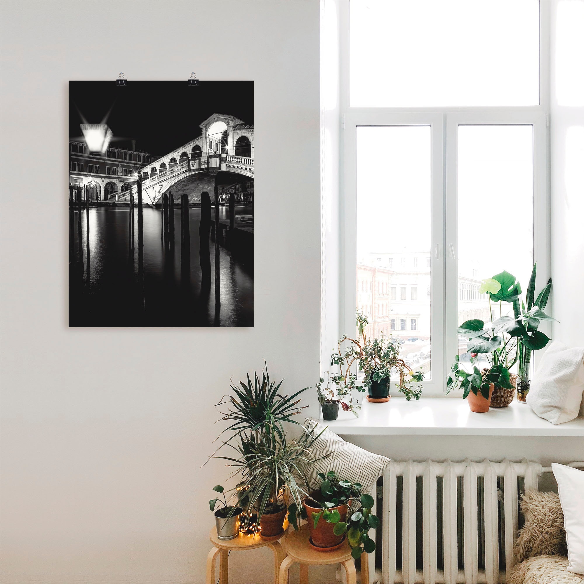 Artland Wandbild »Venedig Canal Grande & Rialto Brücke I«, Brücken, (1 St.), als Alubild, Leinwandbild, Wandaufkleber oder Poster in versch. Größen