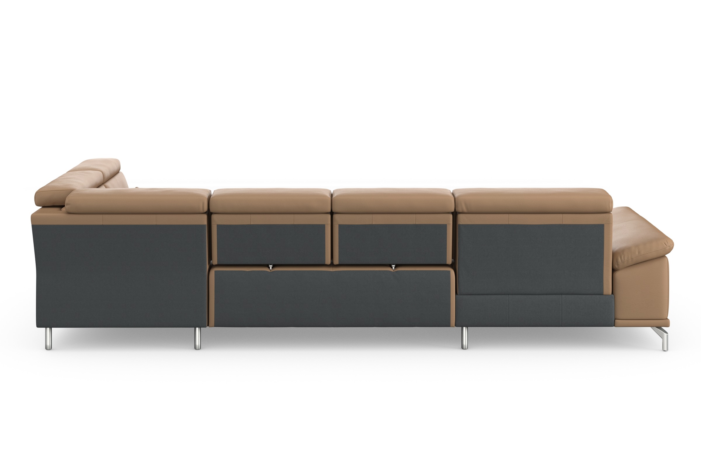 sit&more Wohnlandschaft »Cabrio U-Form, mit Sitztiefenverstellung, Arm- und Kopfteilverstellung«, 3 Nierenkissen, Federkern, optional Bettfunktion und Stauraum