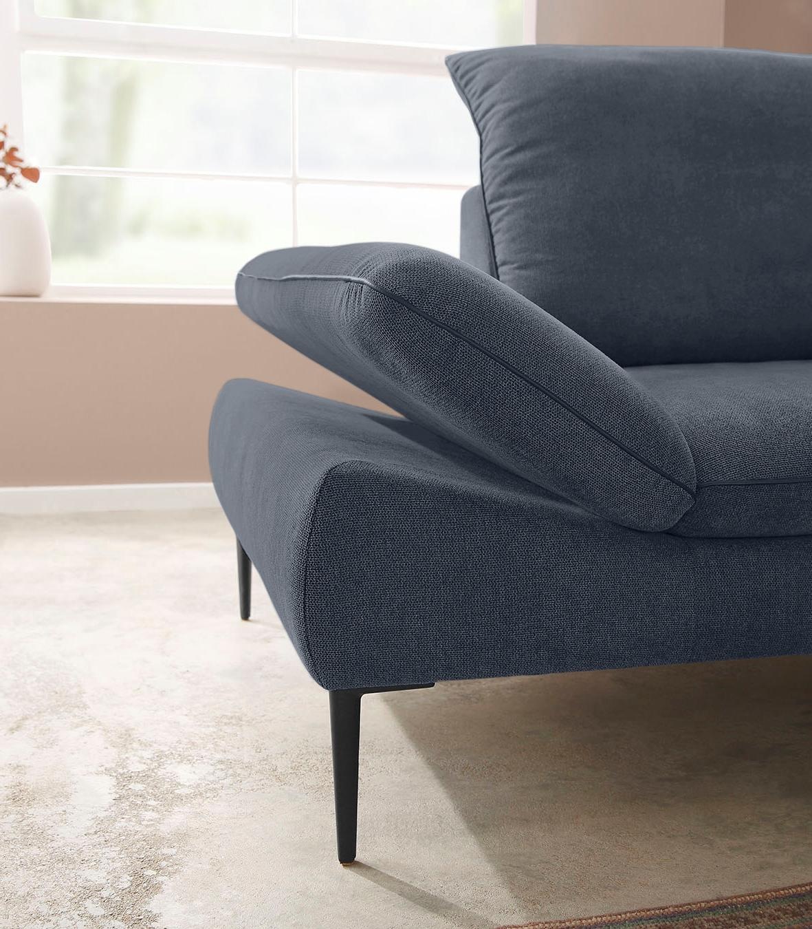W.SCHILLIG Ecksofa »enjoy&MORE, Designsofa, elegant und bequem, L-Form«, Sitztiefenverstellung, Füße schwarz pulverbeschichtet, Breite 294 cm