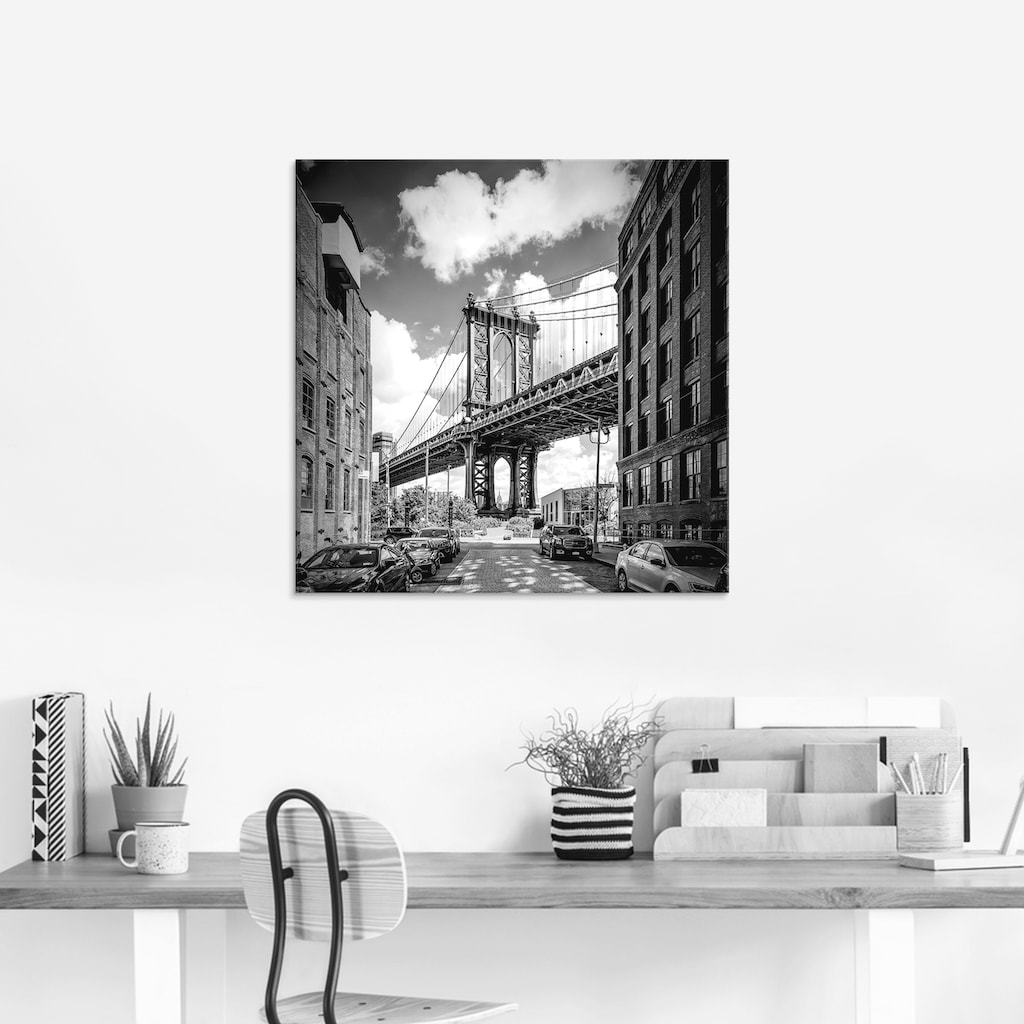 Artland Glasbild »New York City Manhattan Bridge I«, Amerika, (1 St.)