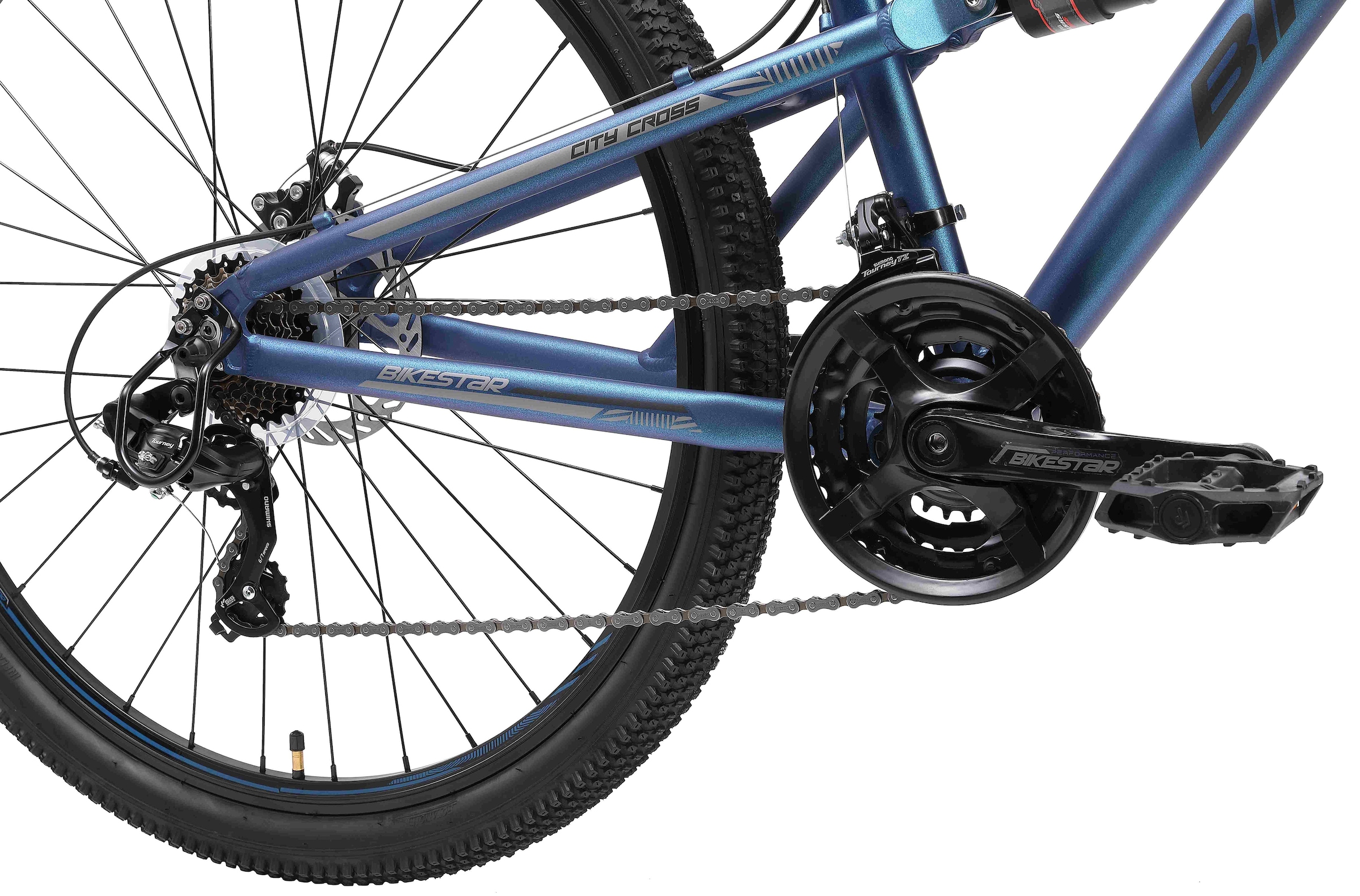 Bikestar Mountainbike, 21 Gang, Shimano, RD-TY300 Schaltwerk, Kettenschaltung, für Damen und Herren, Kettenschaltung