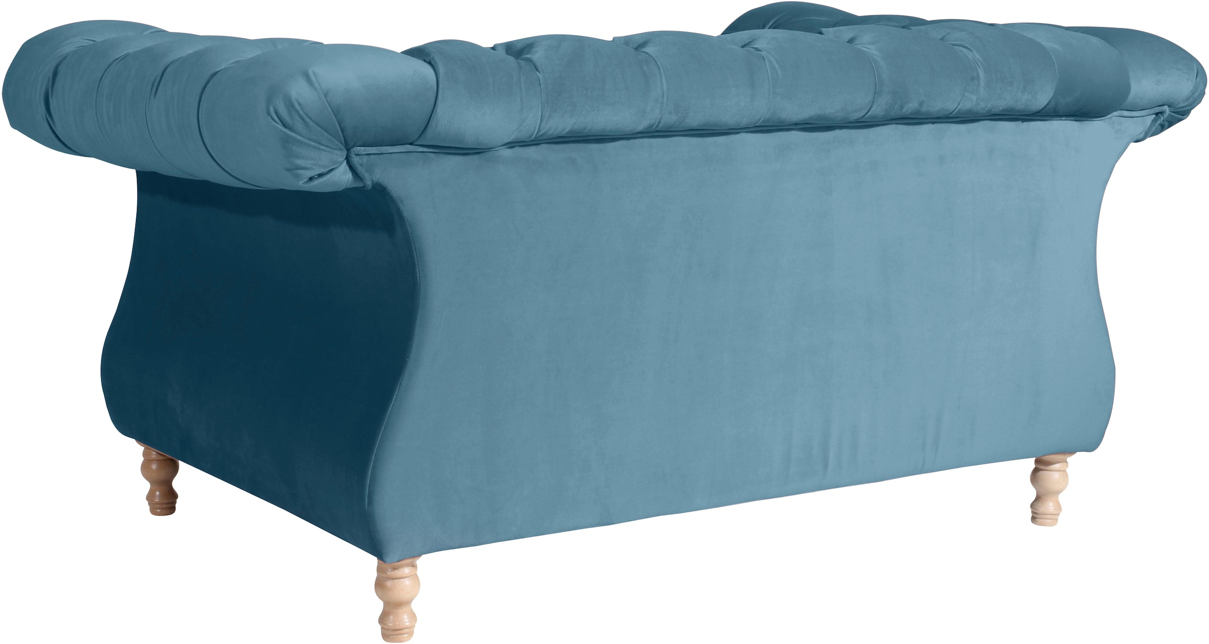 Max Winzer® Loveseat »Isabelle, Loungesessel«, mit Knopfheftung & gedrechselten Füßen in Buche natur, Breite 167 cm