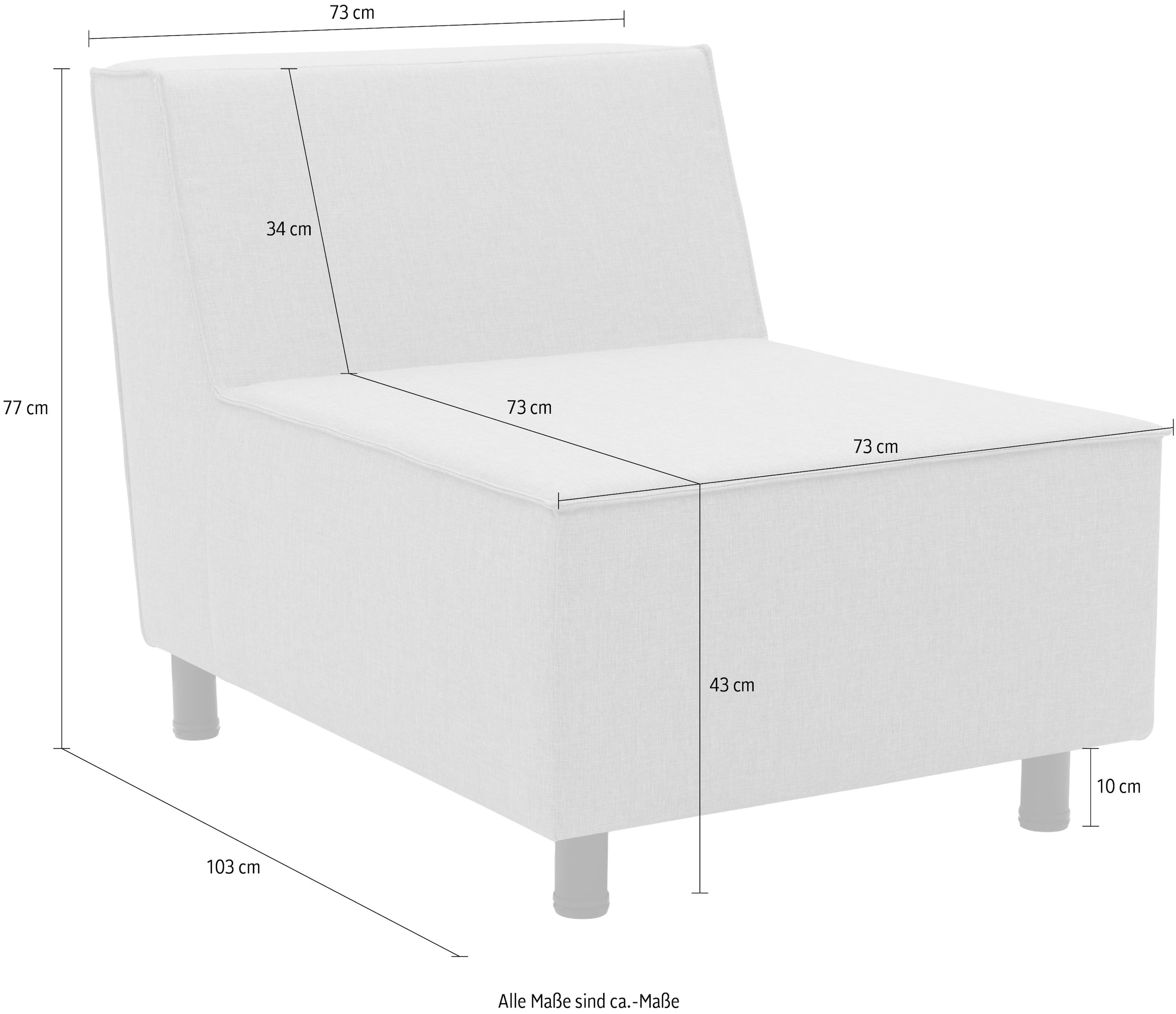 DOMO collection Sofaelement »Sonna, individuell zusammenstellbar«, Einzelelemente für Terrasse, Garten und Balkon, speziell für Outdoor