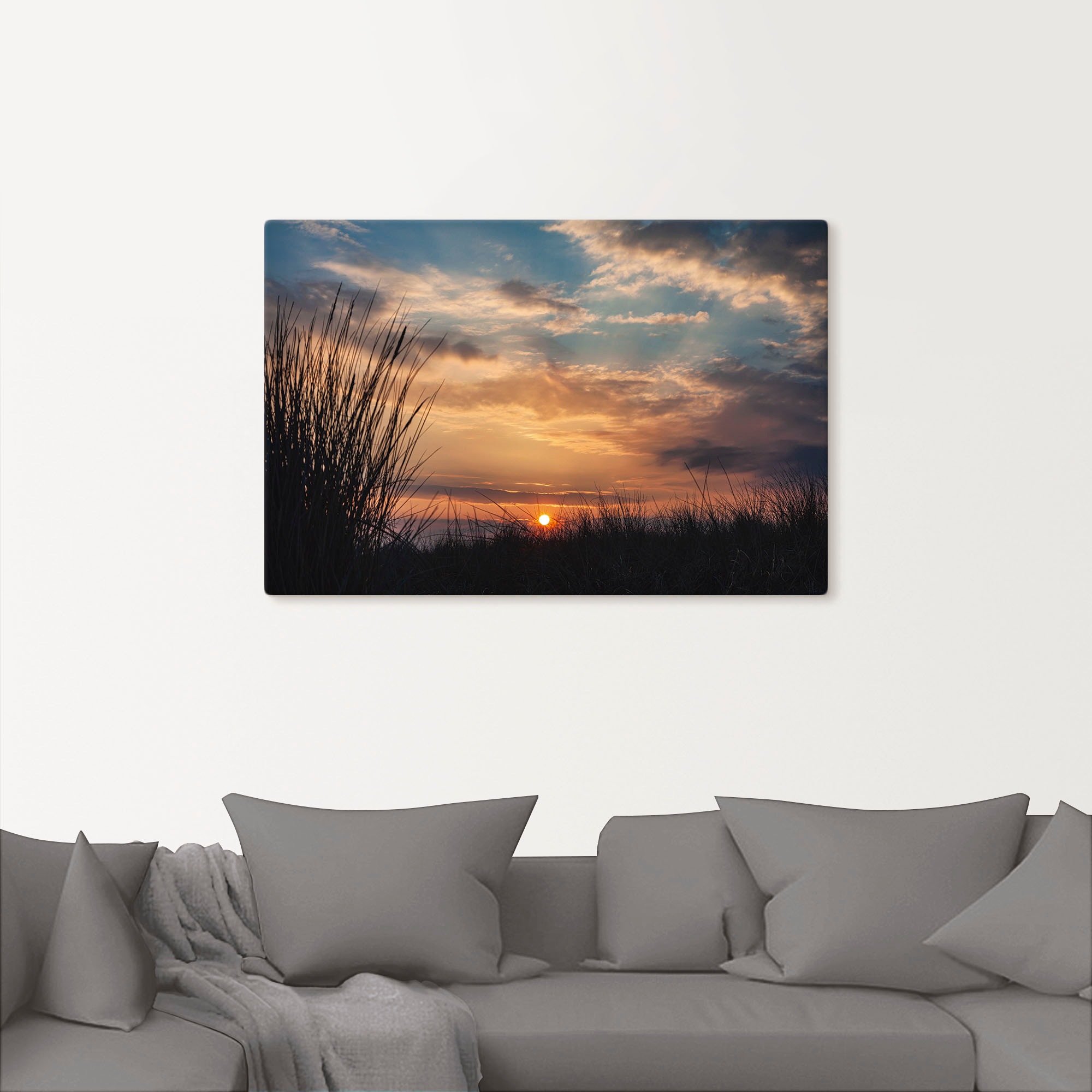Artland Leinwandbild »Sonnenuntergang an der Küste Ostsee« Bilder vom Sonne günstig online kaufen