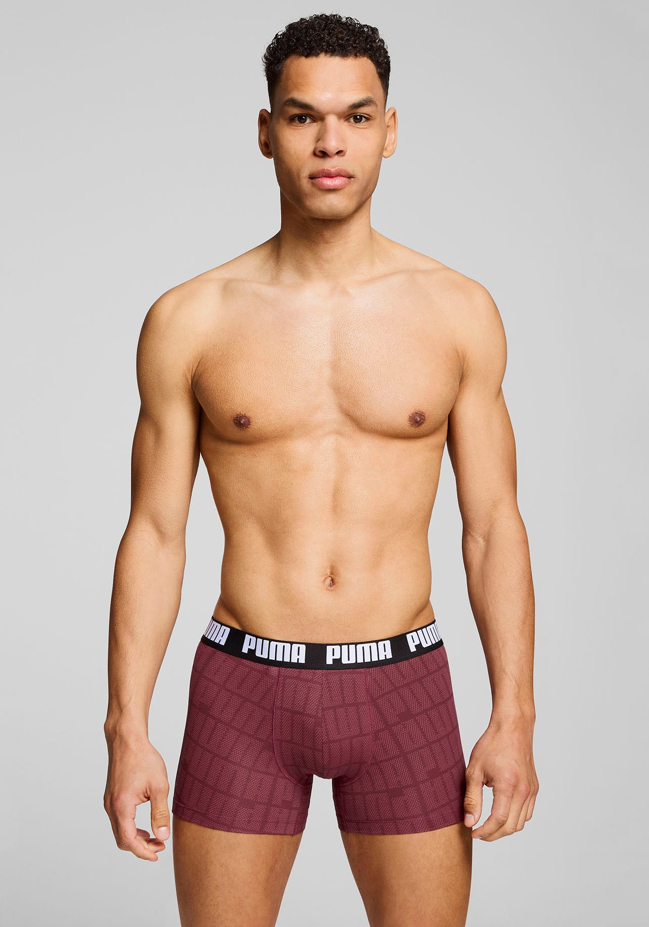 PUMA Boxershorts »PUMA MEN LOGO PRINT BOXERS 2P« 2er Pack,  elastischer Logobund, ohne Eingriff