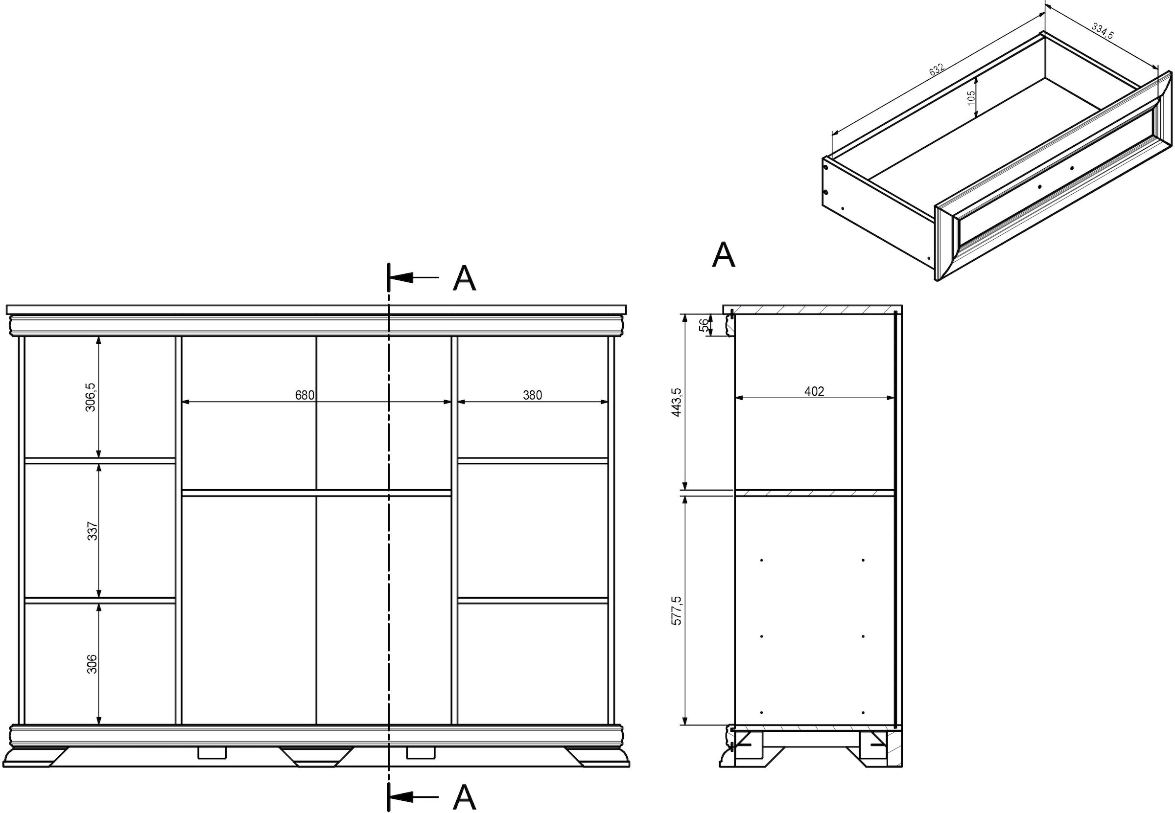 Home affaire Highboard »Royal«, Breite ca. 158 cm