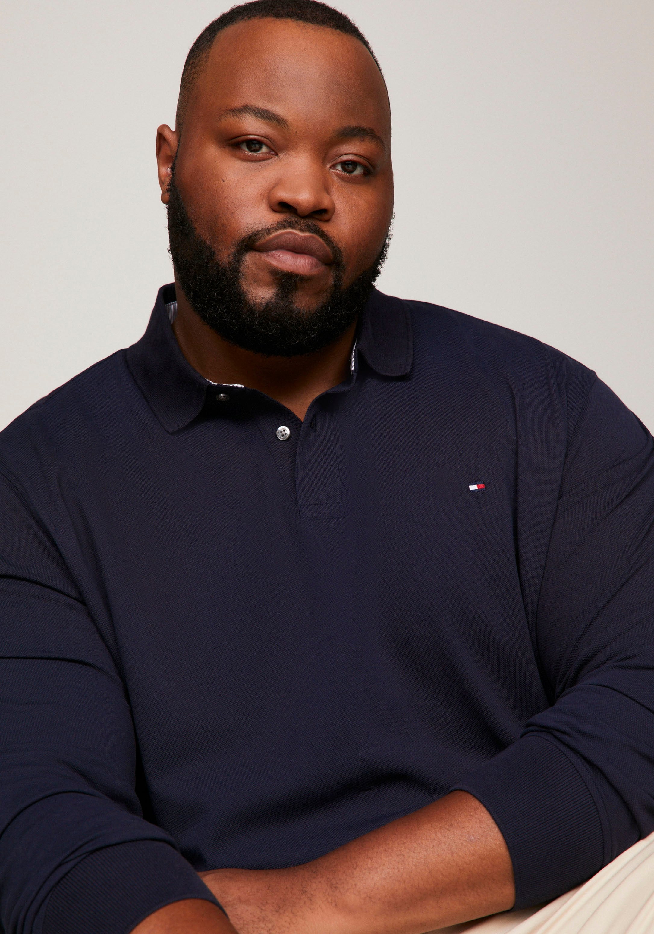 Tommy Hilfiger Big & Tall Langarm-Poloshirt »BT-1985 REGULAR LS POLO-B« in Großen Größen