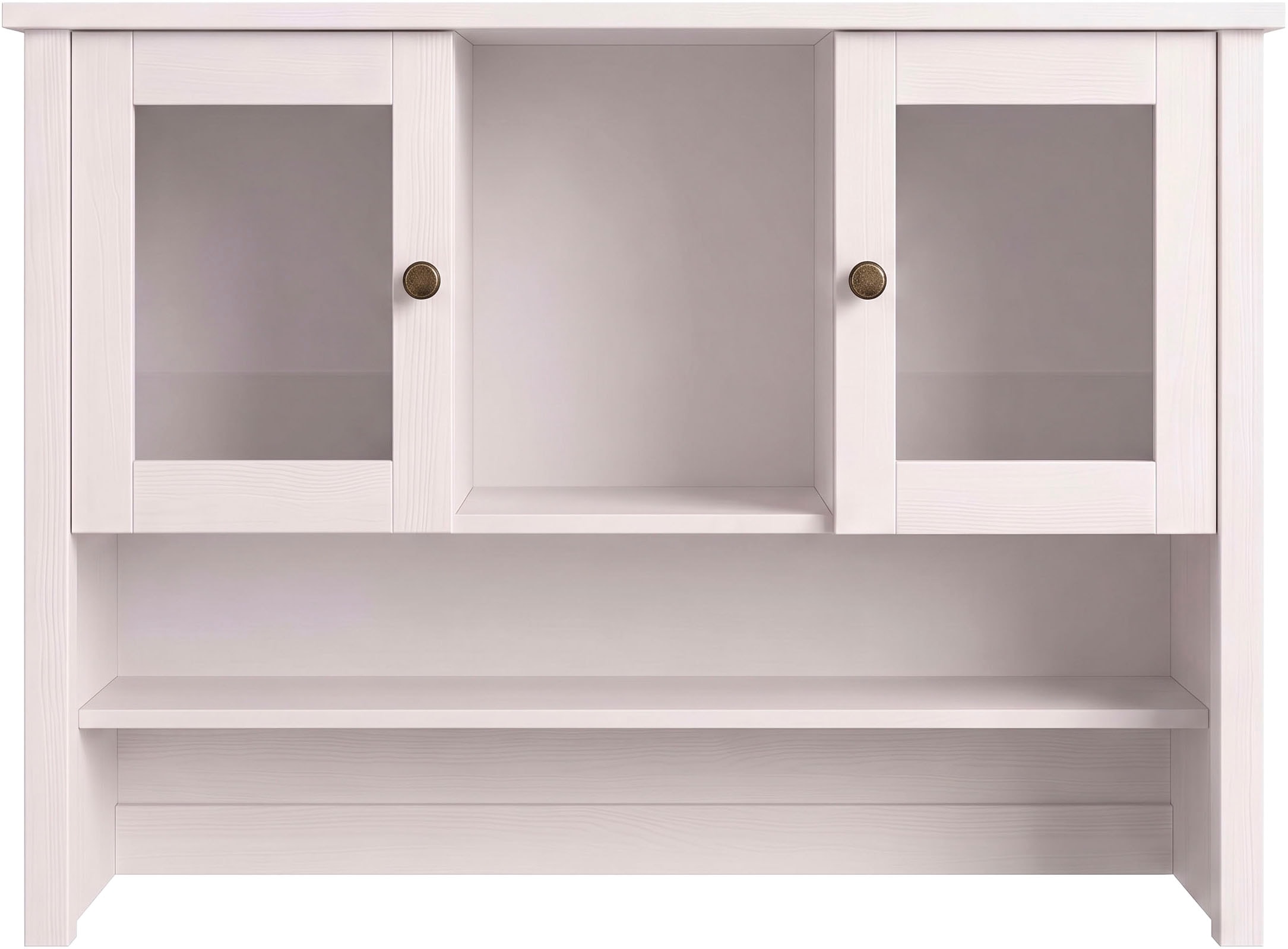 OTTO home Buffet »Mikkeli Küchenbuffet mit 2 Glastüren, Metallgriffe« aus massiver FSC®-zertifizierter Kiefer, moderner Landhausstil