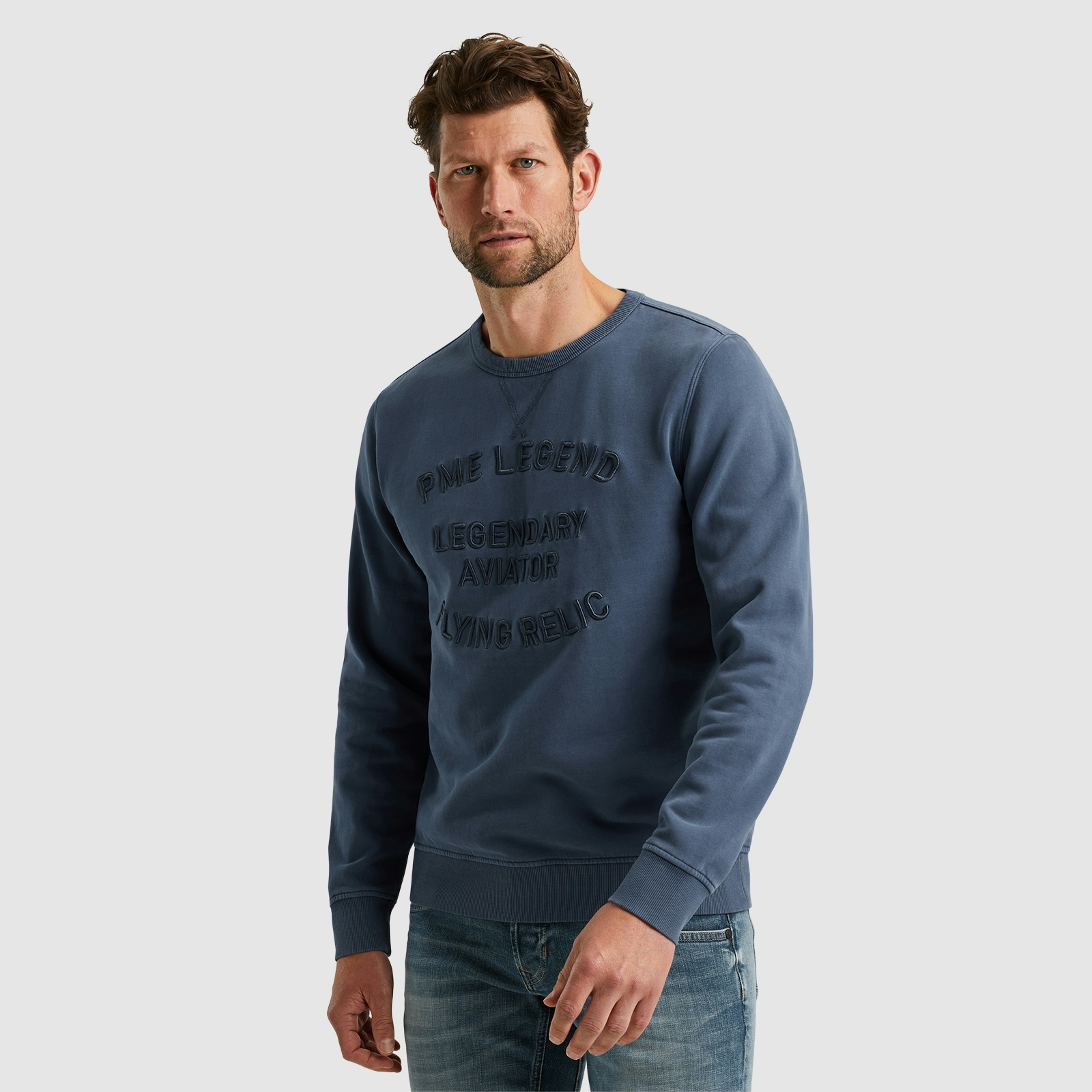 PME LEGEND Sweatshirt »Crewneck gd terry« mit Schriftzug