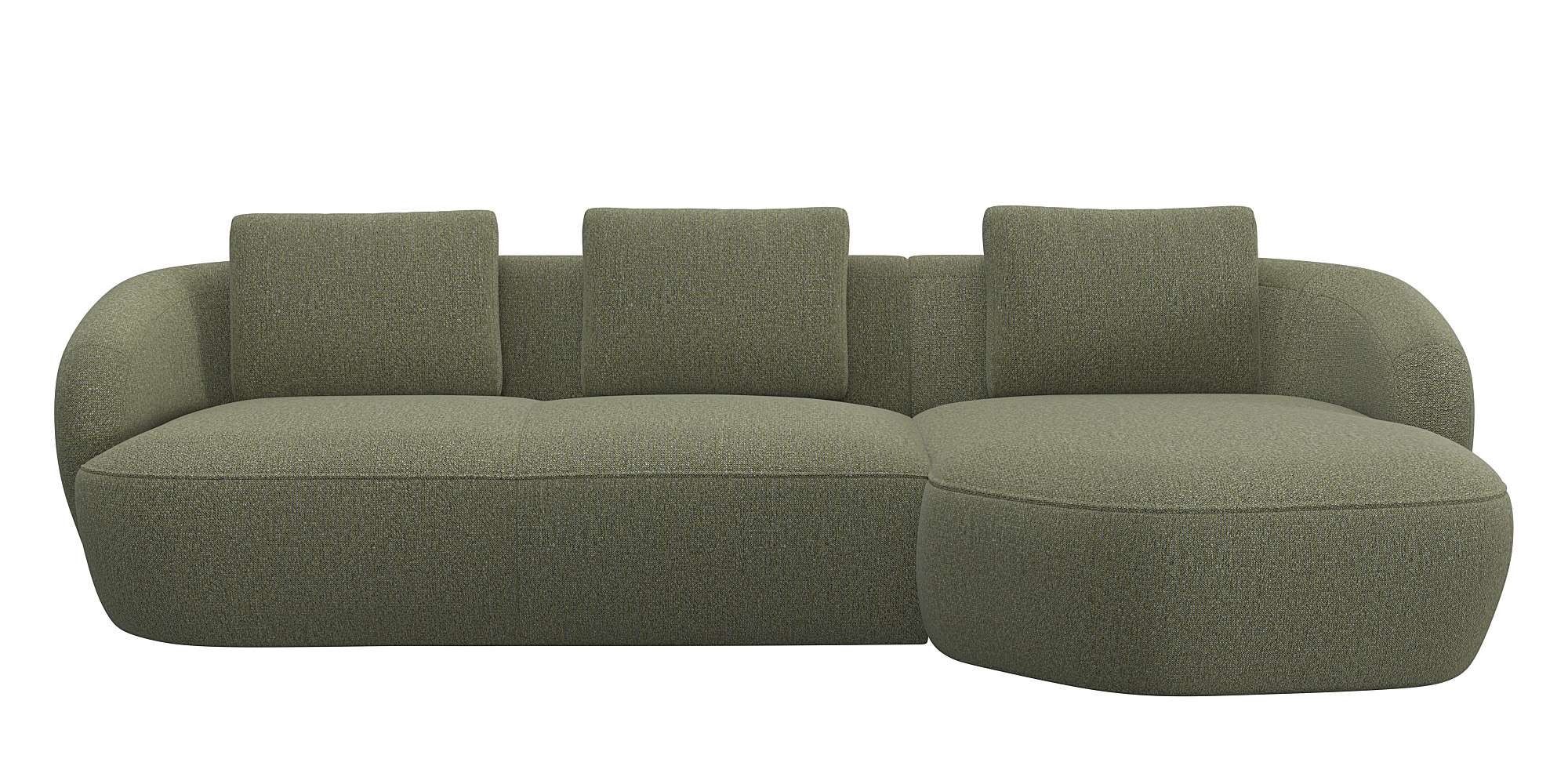 FLEXLUX Wohnlandschaft »Torino, rund, L-Form, Sofa-Ecke mit Recamiere, Long günstig online kaufen