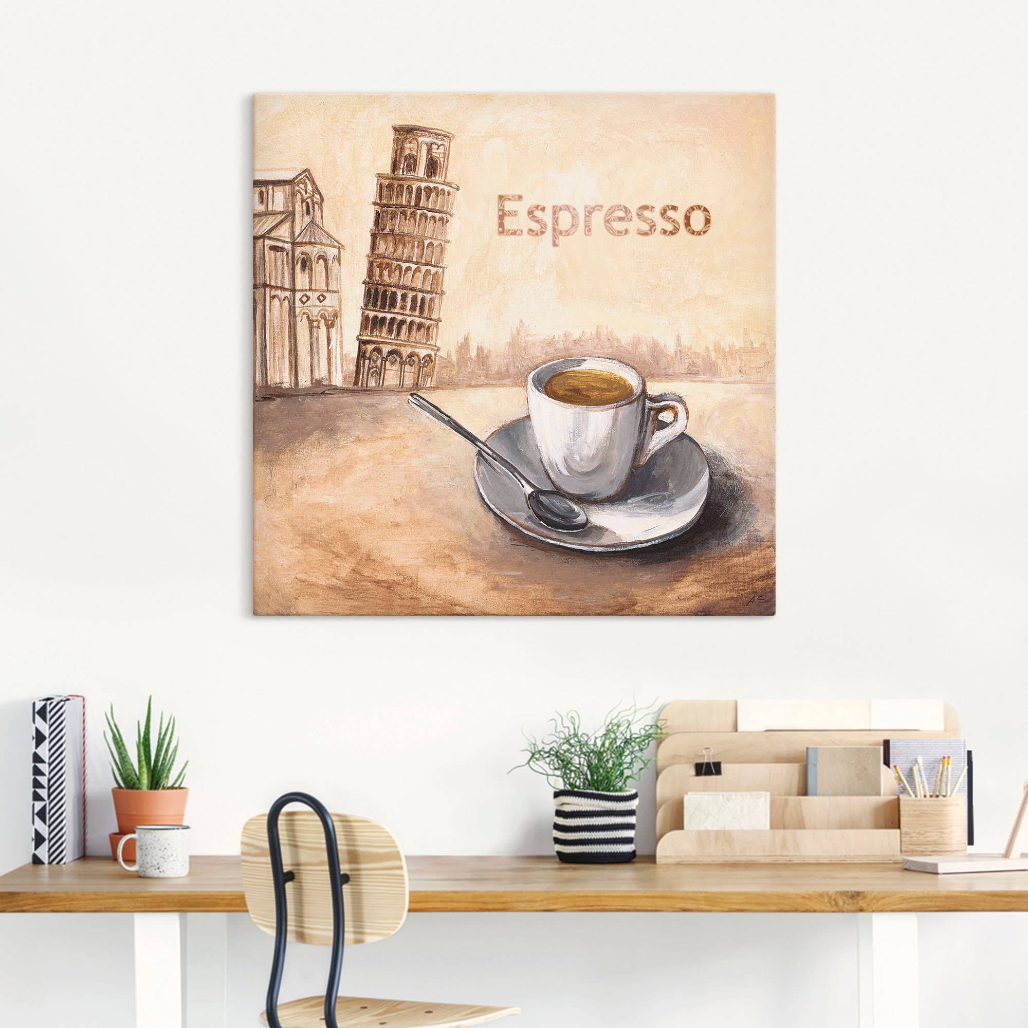 Artland Wandbild »Espresso in Pisa«, Kaffee Bilder, (1 St.), als Leinwandbild, Poster in verschied. Größen