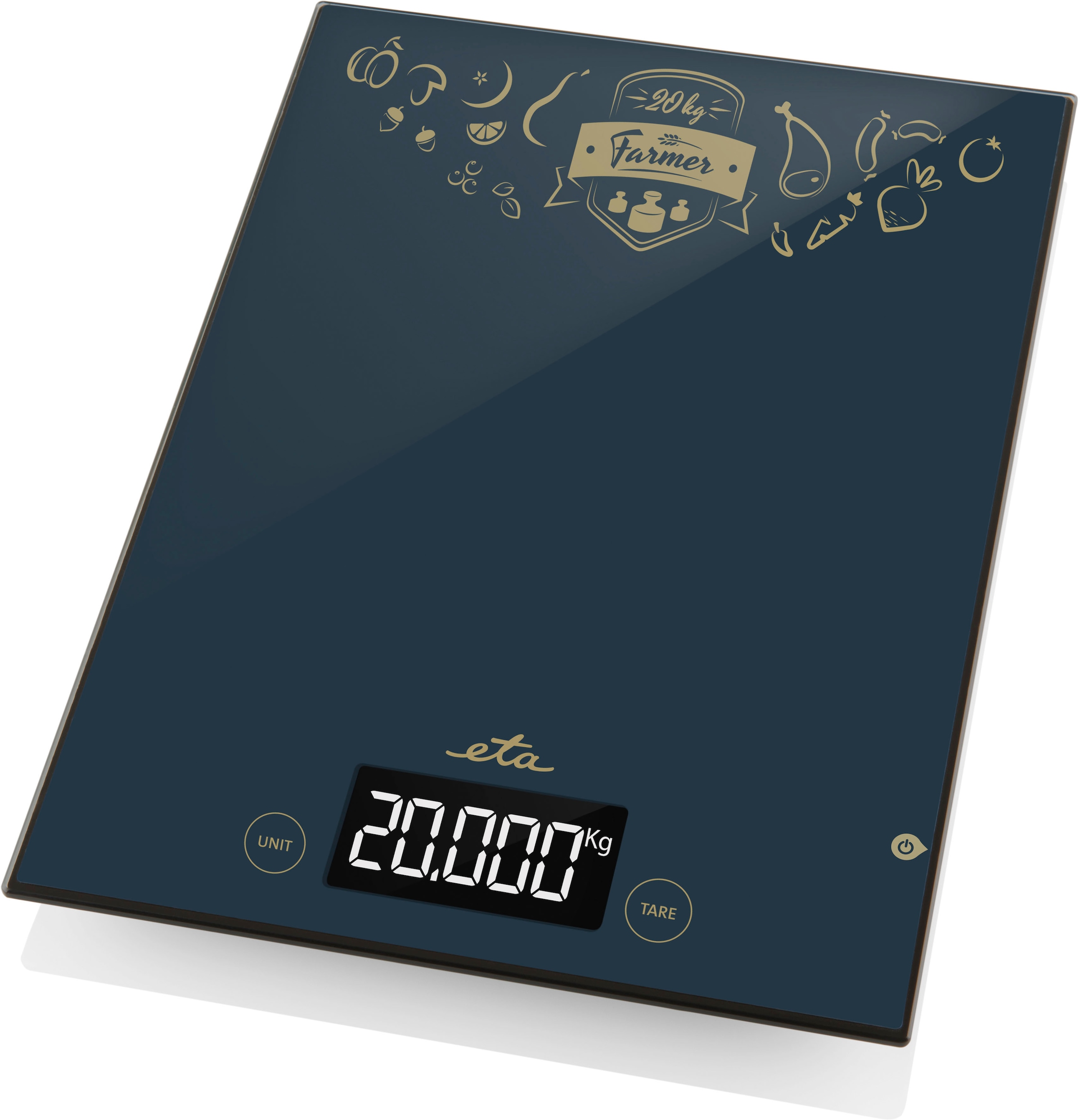 eta Küchenwaage »FARMER ETA477790000«, (1 tlg.), Touch-Display, TARE Funktion-Zuwiegen, bis 20 Kg, Mess-Einheit 1g