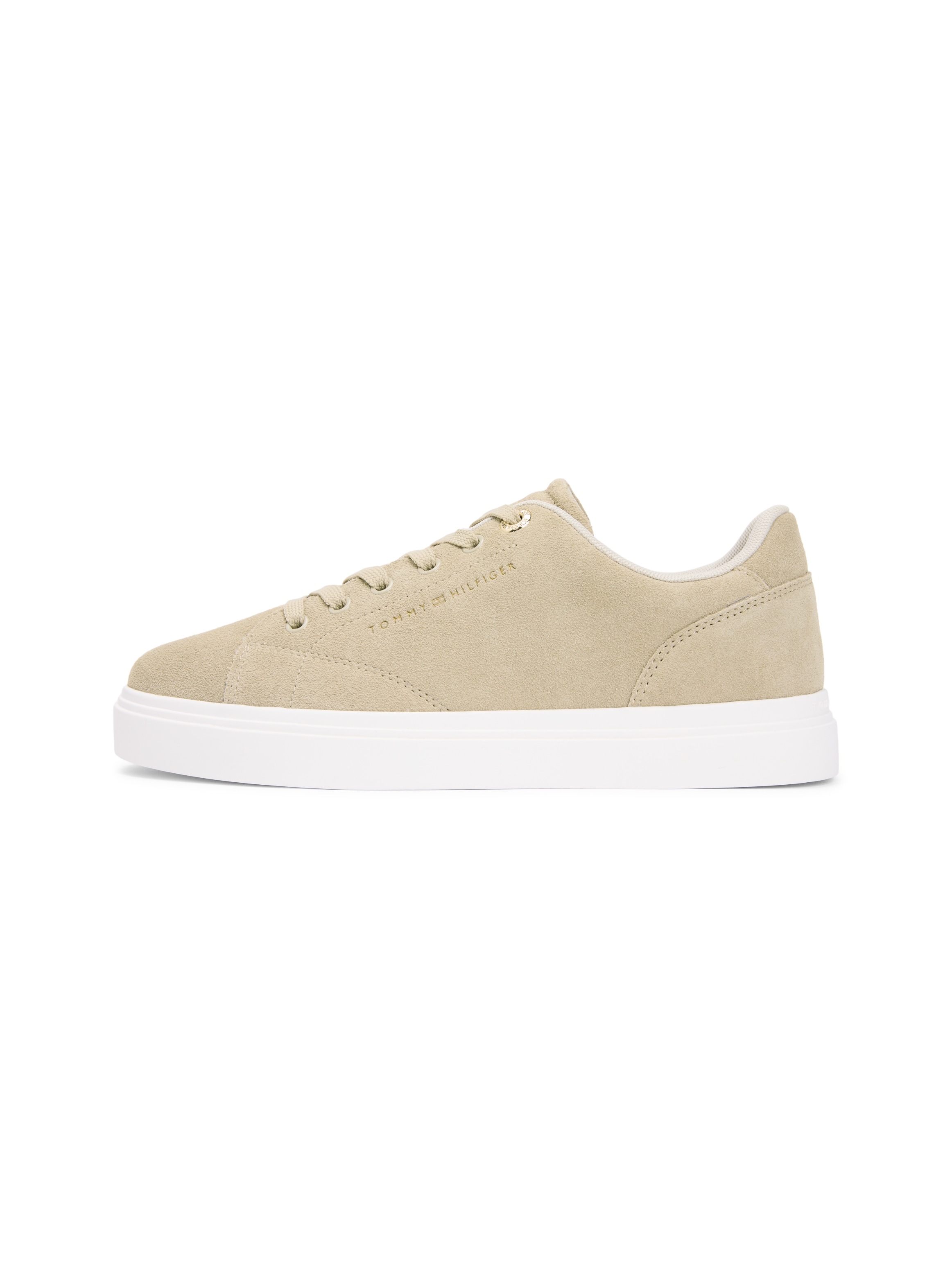 Tommy Hilfiger Plateausneaker »TH FEMININE CUPSOLE SUEDE«  Freizeitschuh, Halbschuh, Schnürer mit Logoschriftzügen