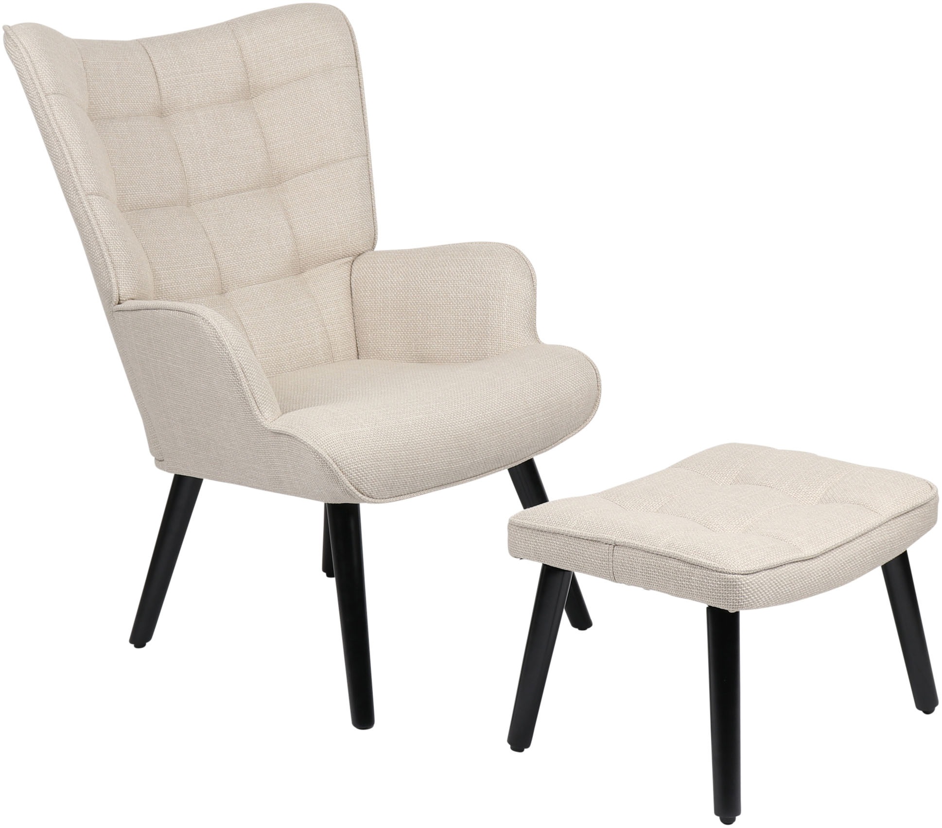 HELA Loungesessel »PAROS« Set, Sessel mit Hocker, 2 Stk. tlg. Sessel mit Ho günstig online kaufen