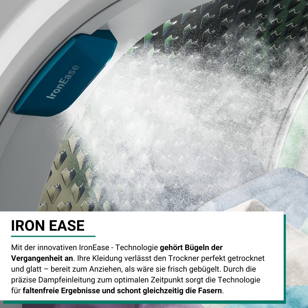 BAUKNECHT Wärmepumpentrockner »BT 95C WBS«, 9 kg, IronEase - Bügelfrei auf Knopfdruck, Silent Spin - leises Trocknen