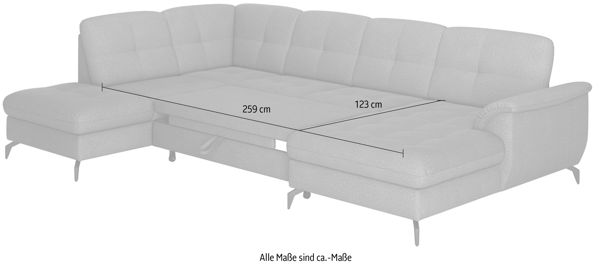 sit&more Wohnlandschaft »Zora U-Form«, wahlweise mit Bettfunktion und Bettkasten