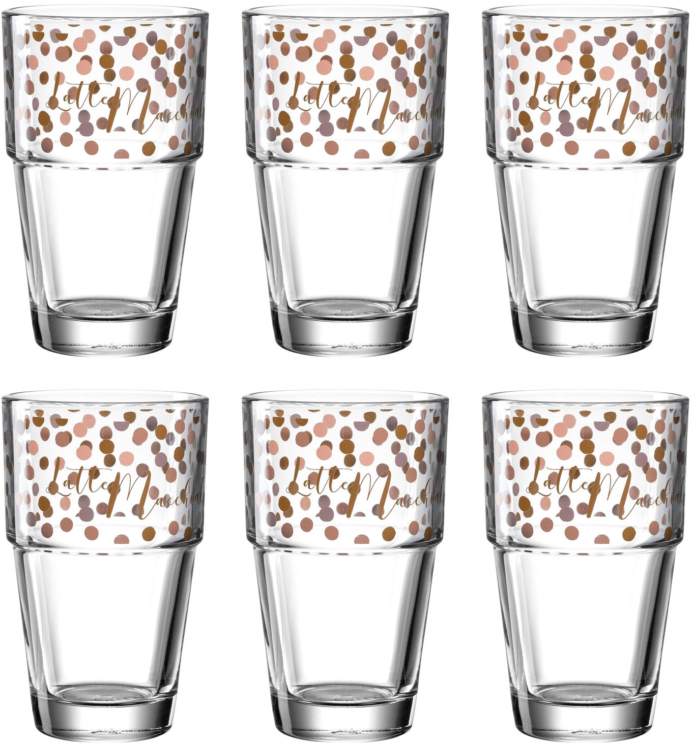Latte-Macchiato-Glas »Gläser-Set SOLO, mit Latte Macchiato-Schriftzug«, (Set, 6 tlg.),...