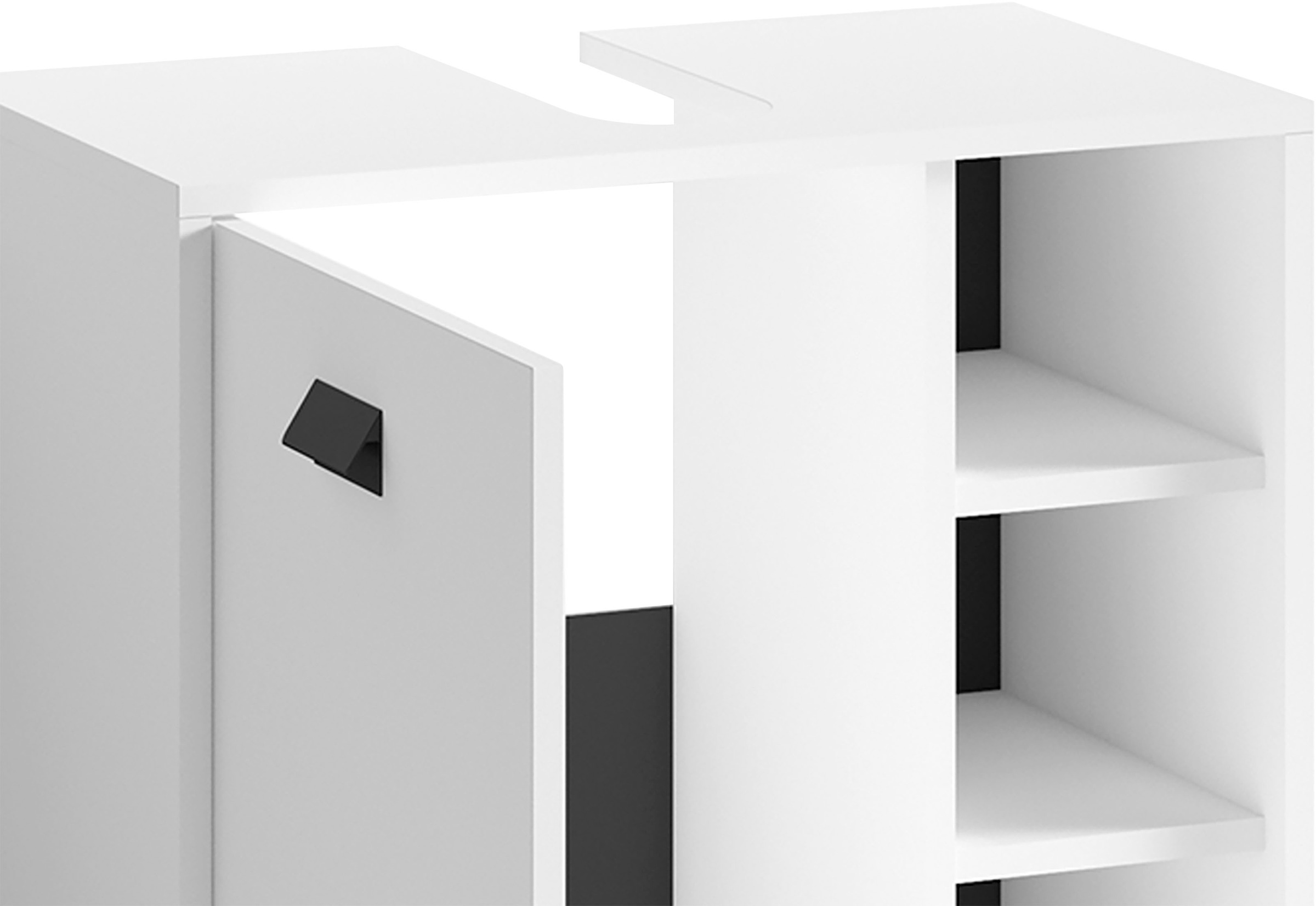 byLIVING Waschbeckenunterschrank »Wellness«, (1 St.), 60cm Waschbeckenunterschrank mit Metallgriff und viel Stauraum.