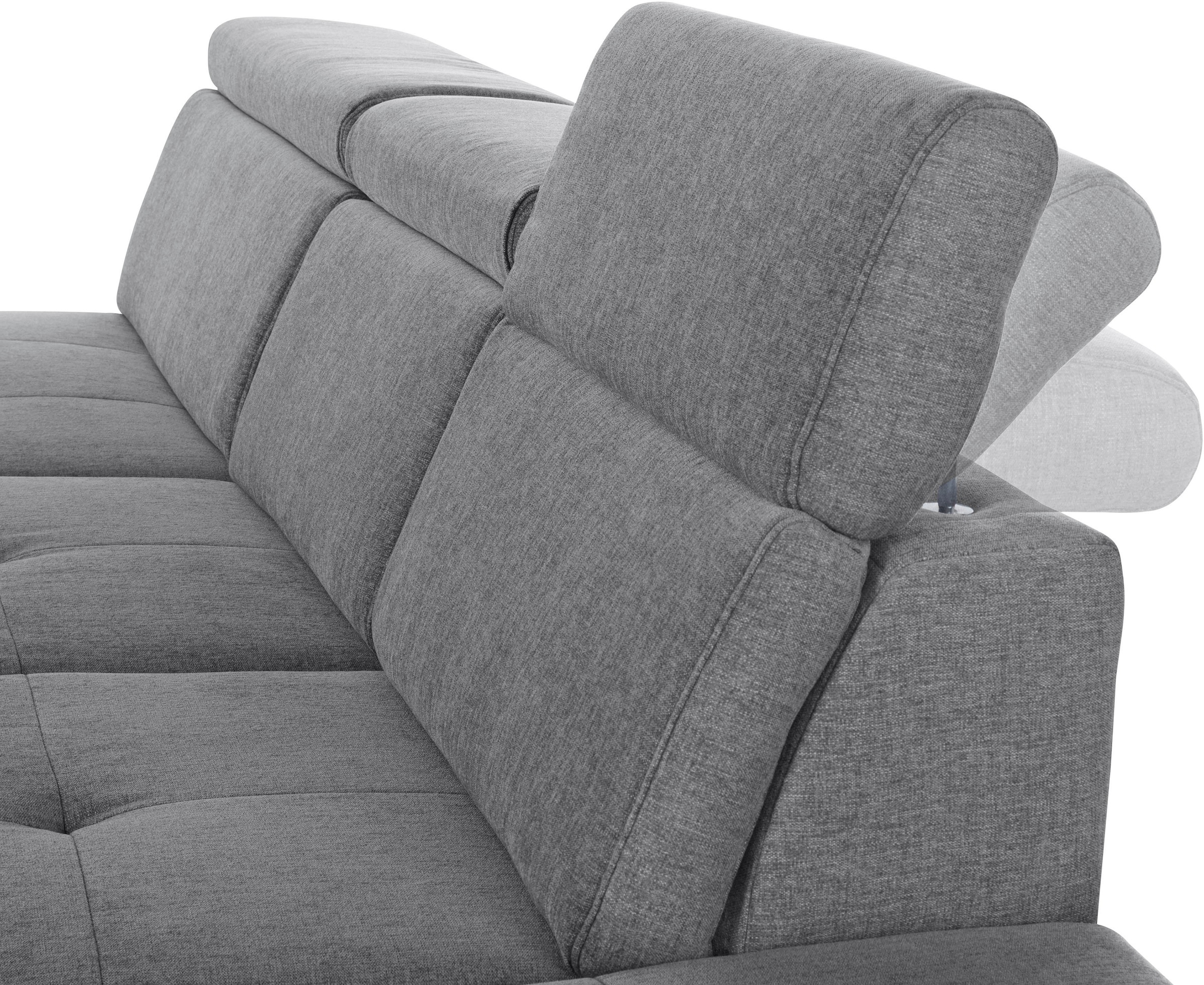 INOSIGN Ecksofa »Cardiz L-Form«, inkl.Kopfteilverstellung und Federkern wahlweise mit Bettfunktion