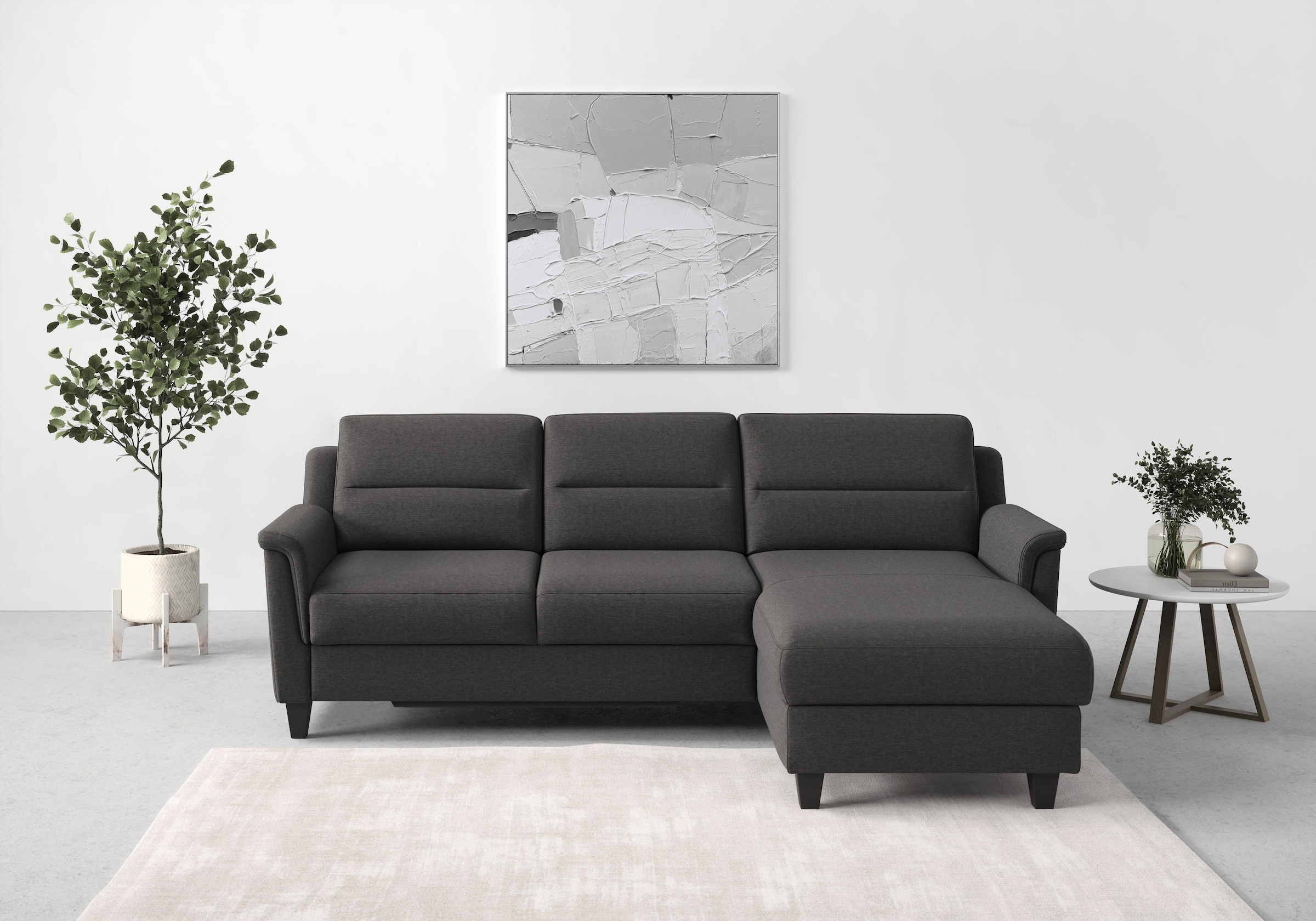 sit&more Ecksofa »Farö L-Form« inklusive Federkern, wahlweise mit Schlaffunktion und Bettkasten