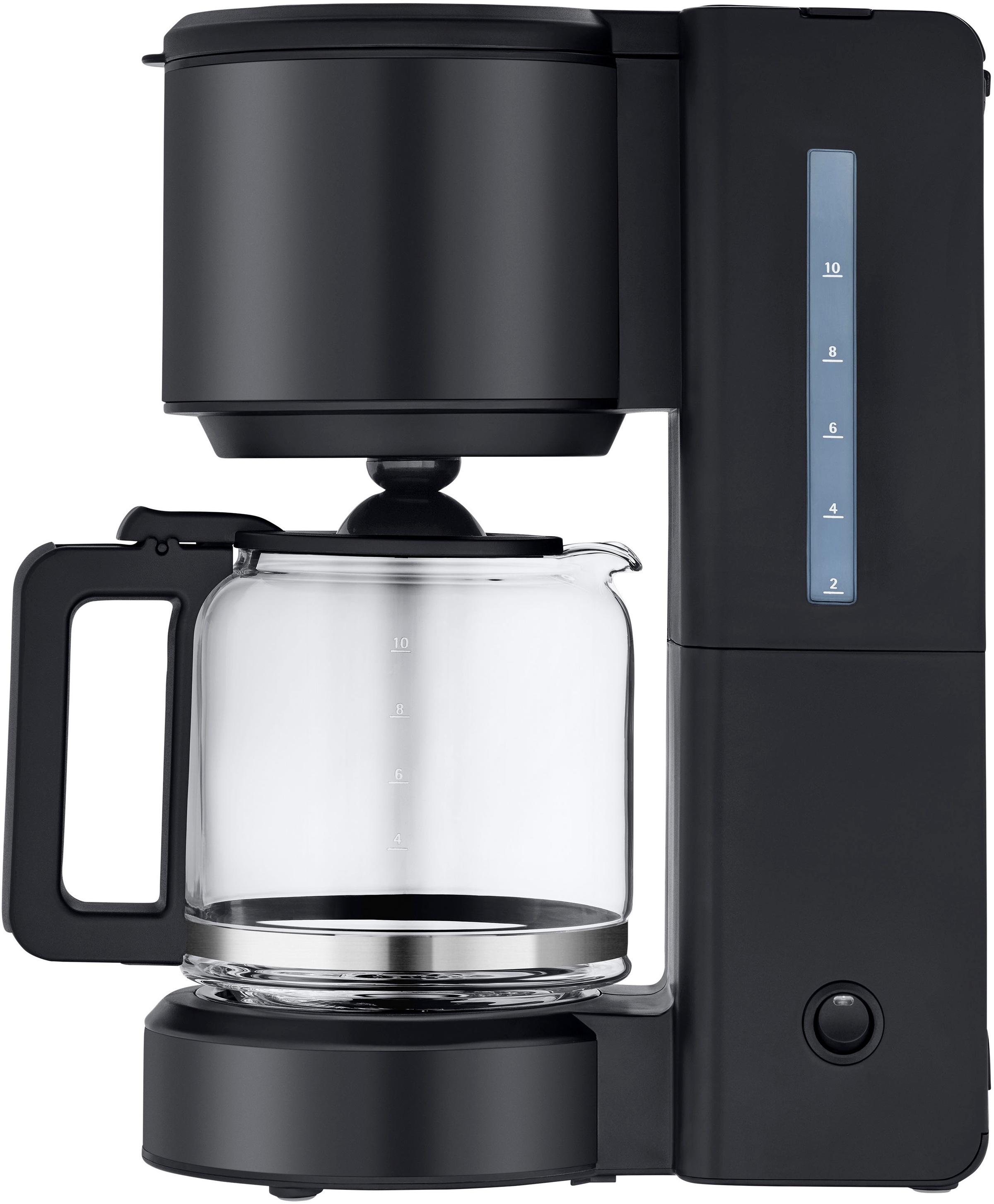 WMF Filterkaffeemaschine »Stelio Deep Black«, 1,25 l Kaffeekanne, Papierfilter, 1x4, 10 Tassen, Warmhaltefunktion, Abschaltautomatik, Cromargan, 1000 Watt
