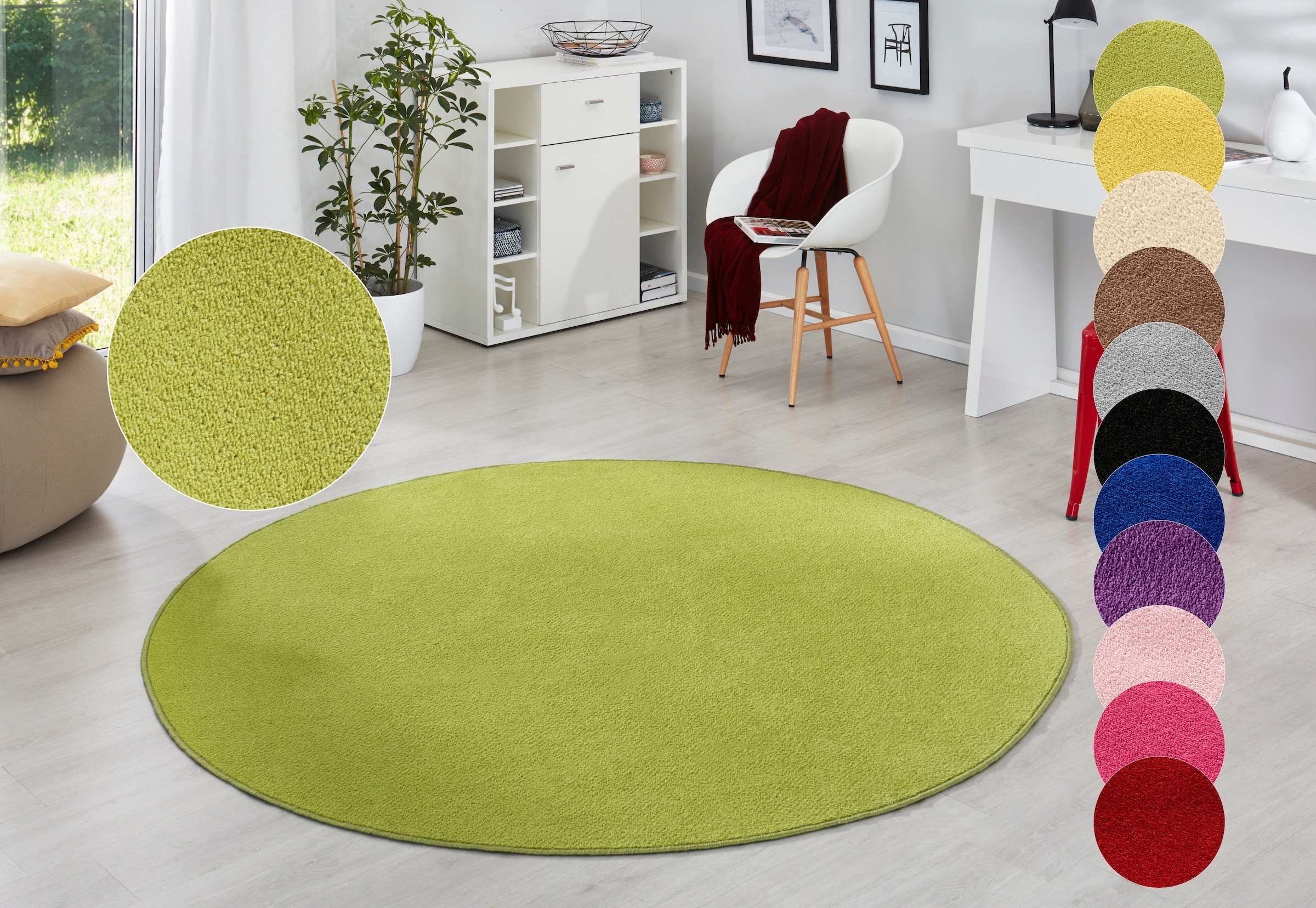 HANSE Home Teppich »Fancy«, rund, 7 mm Höhe, Kurzflor, Weich, Einfarbig, Wo günstig online kaufen