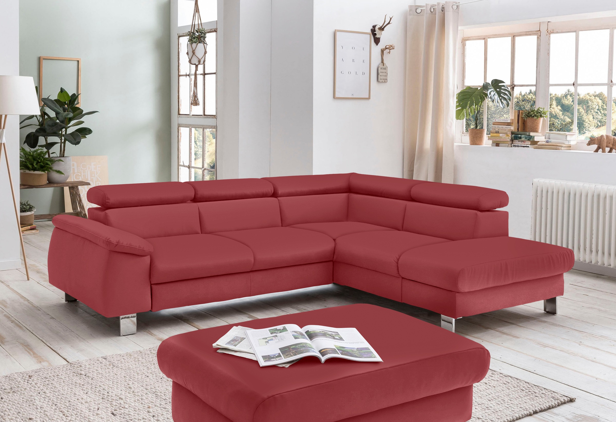 COTTA Ecksofa »Komaris L-Form«, inklusive Kopf- bzw. Rückenverstellung, wah günstig online kaufen