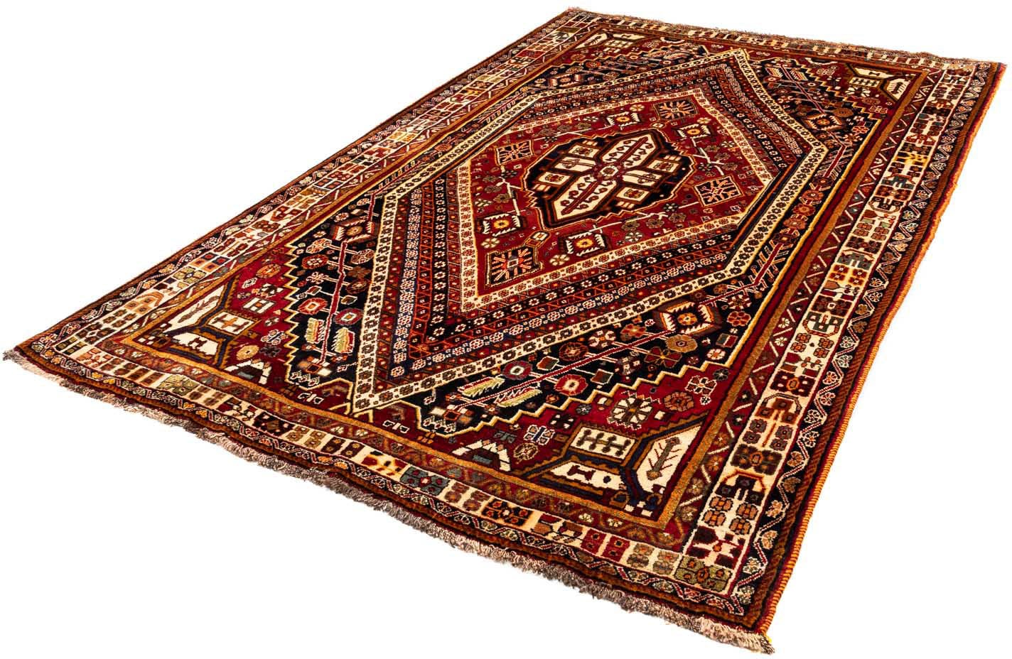 morgenland Wollteppich »Shiraz Medaillon 253 x 160 cm«, rechteckig, 1 mm Hö günstig online kaufen