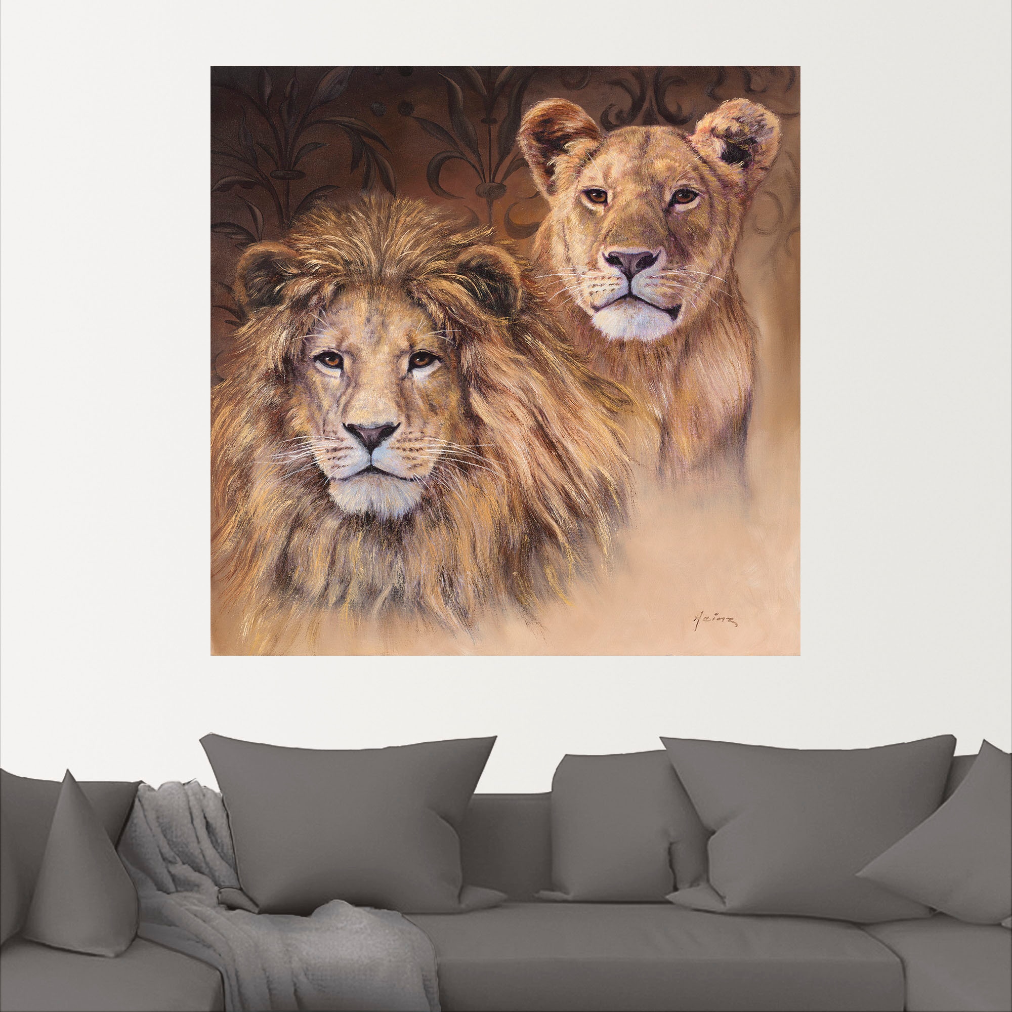 Artland Wandbild »Löwen«, Wildtiere, (1 St.), als Alubild, Outdoorbild, Leinwandbild, Poster, Wandaufkleber