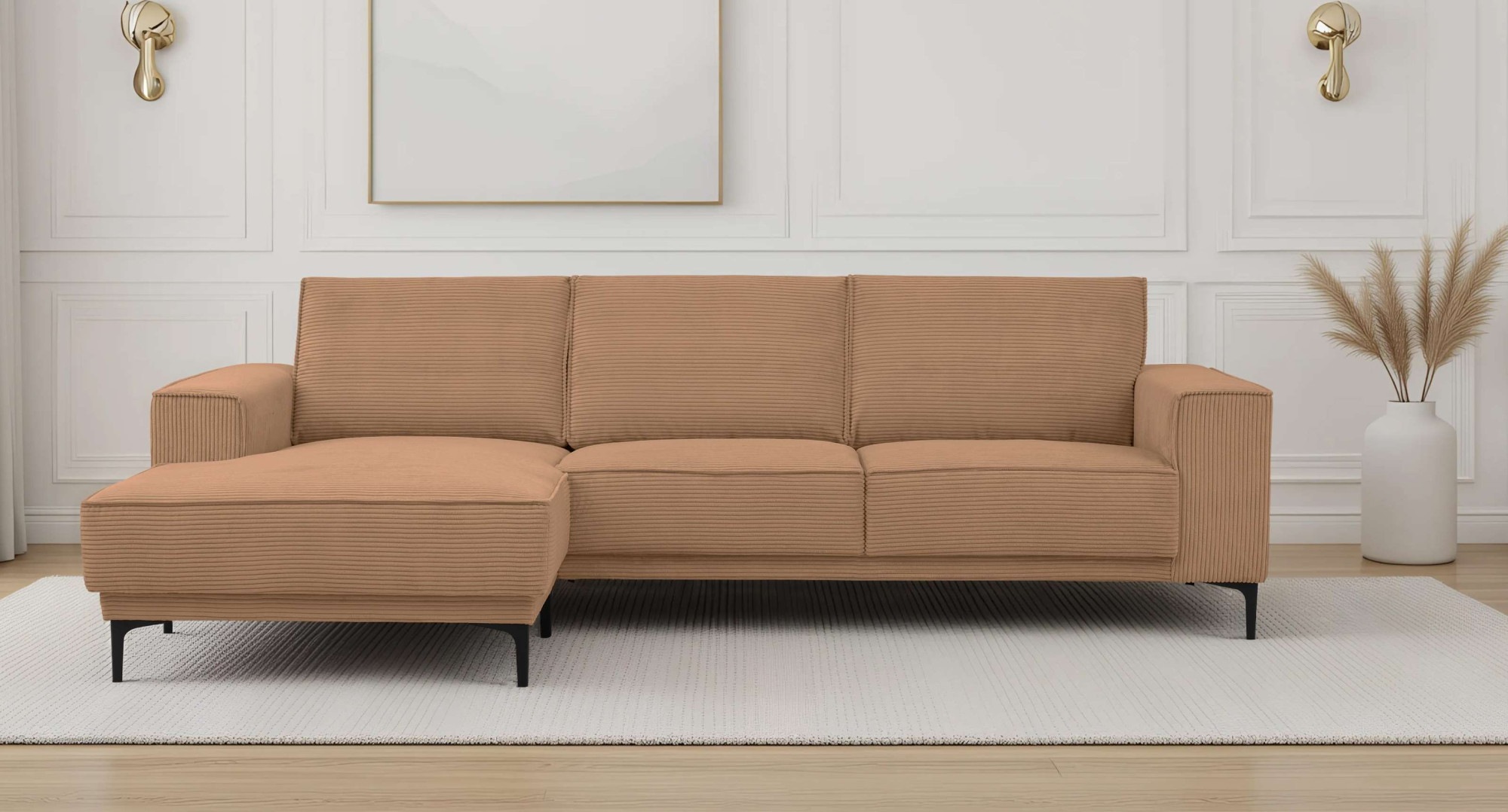 PLACES OF STYLE Ecksofa »Polsterecke Oland, Struktur, Flachgewebe, Luxus-Mi günstig online kaufen